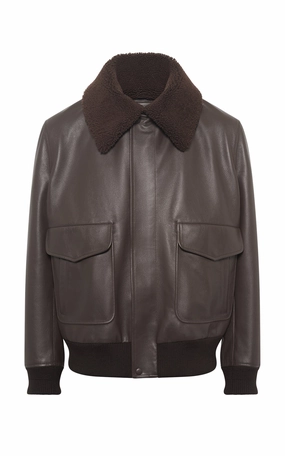 Abrasion Resistant Fabric Grant Jacket in Chocolate Leather