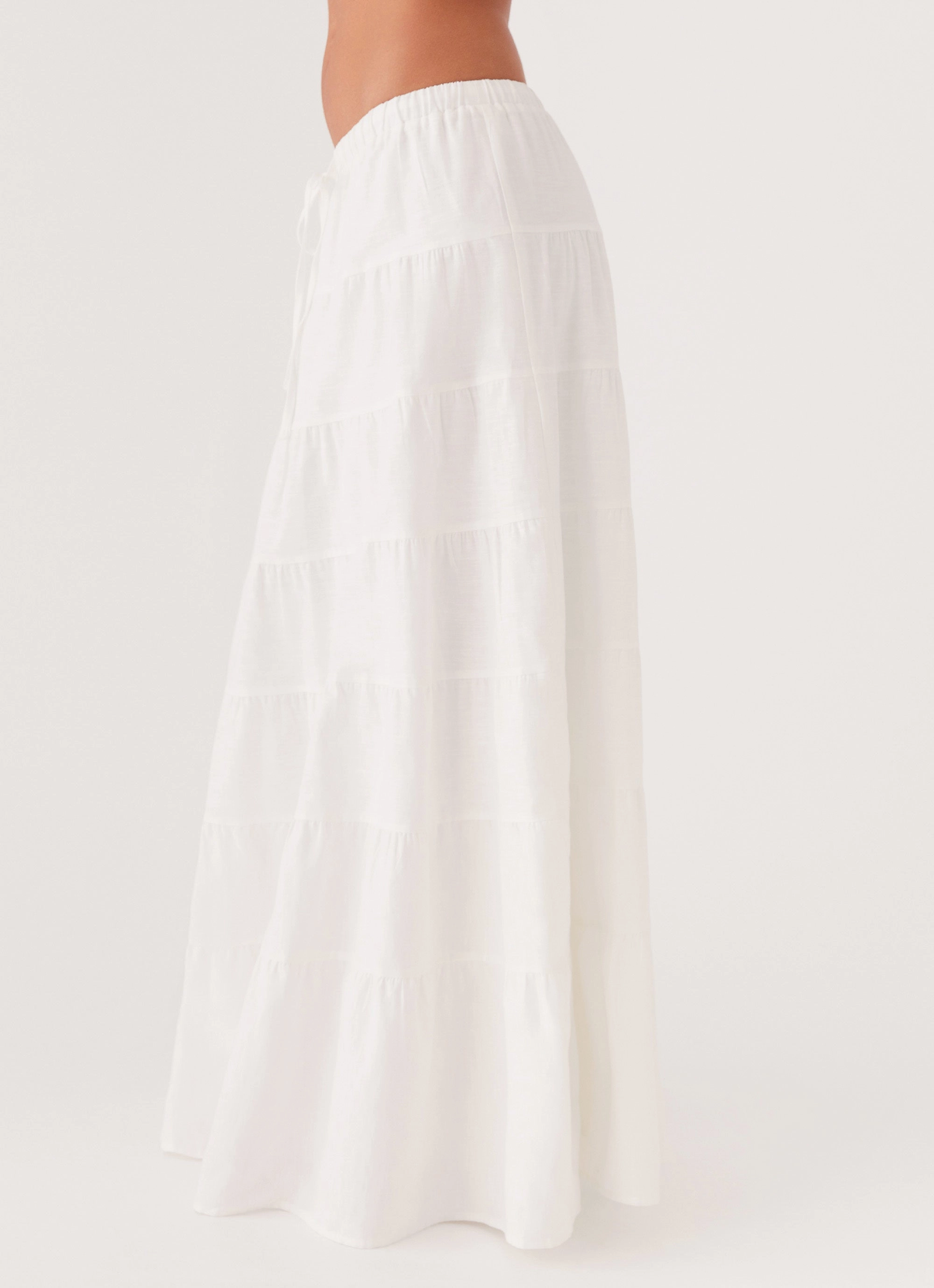 Simple looks Mariella Linen Maxi Skirt - White