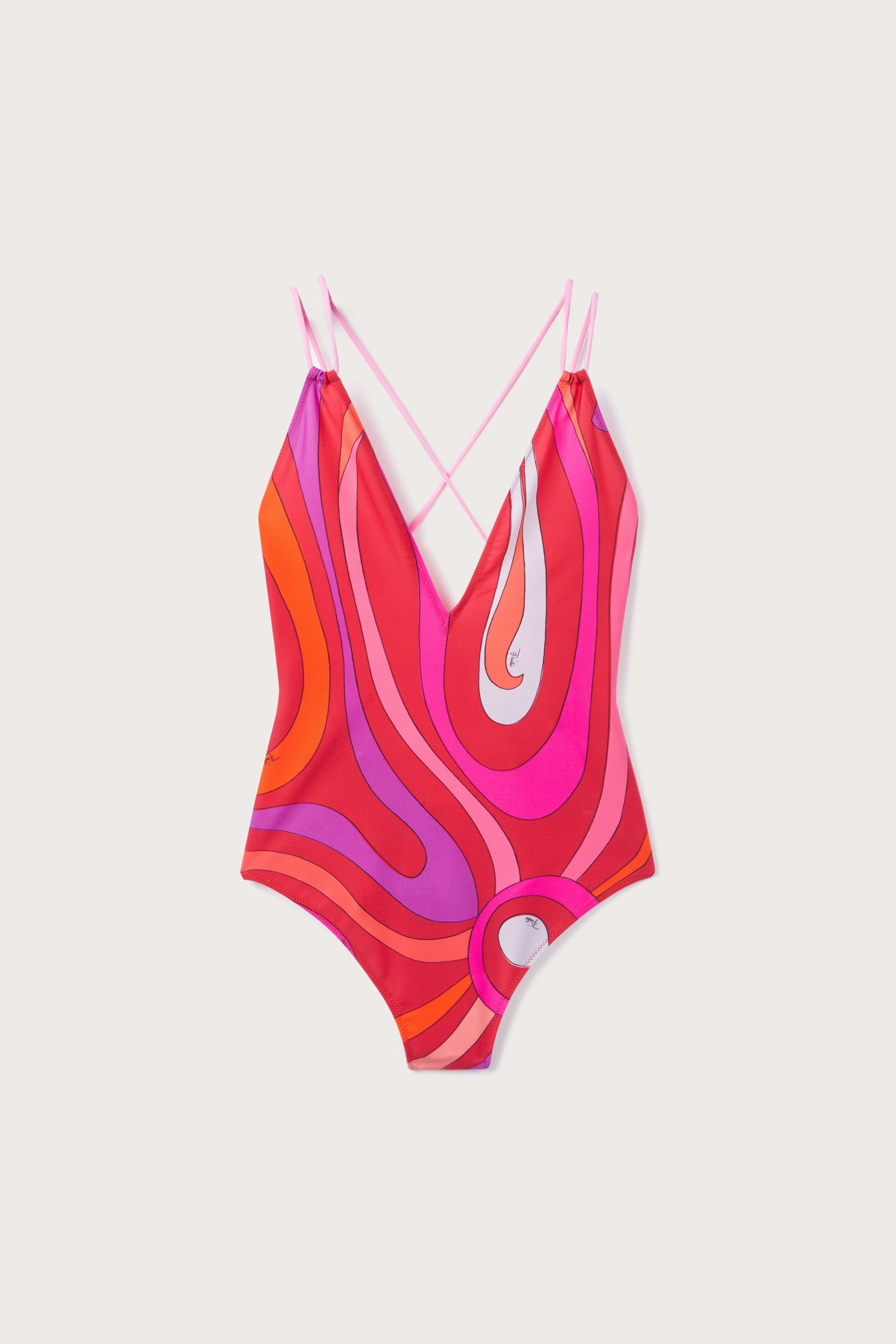 Body Hugging Technology Marmo Print Swimsuit