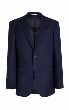 Sports Jacket Irving Jacket in Dark Navy Virgin Wool Twill