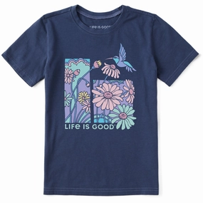 Kids Life is Good Hummingbird Short Sleeve Crusher Tee Active Wear Fit