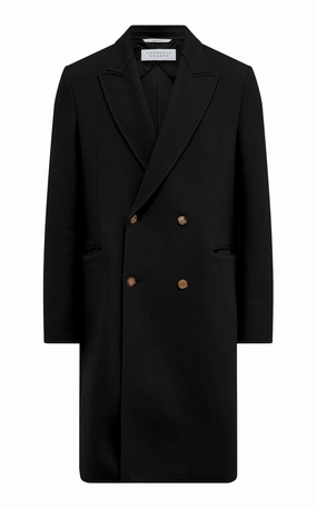Dry Mcaffrey Coat in Black Double-Face Recycled Cashmere