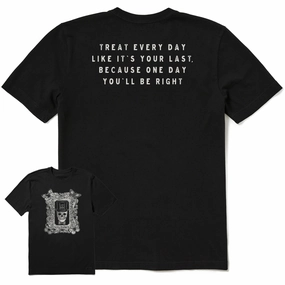 AdvancedMoistureManagement Men's Antique Treat Every Day Skull Short Sleeve Crusher Tee