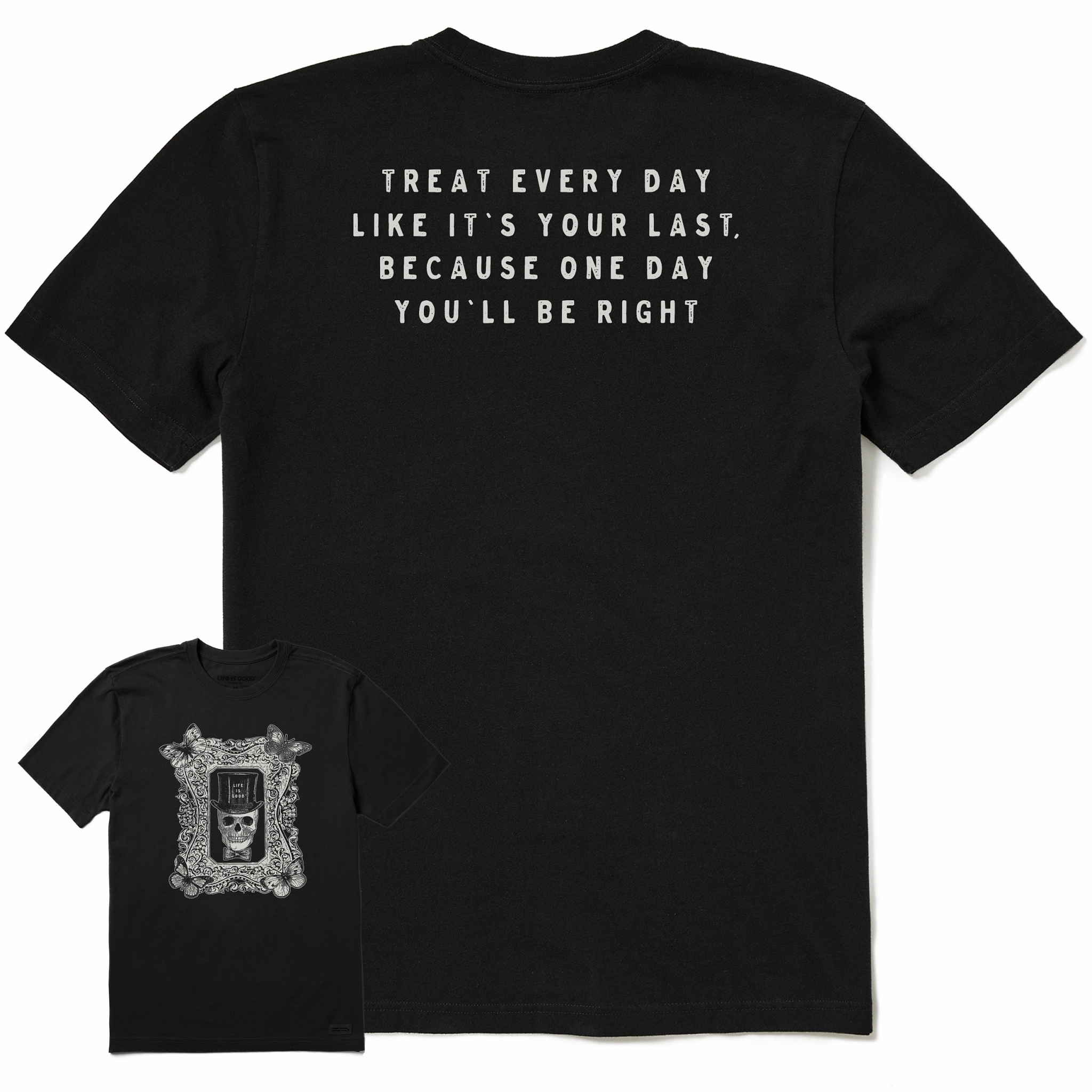 Men's Antique Treat Every Day Skull Short Sleeve Crusher Tee spring fashion