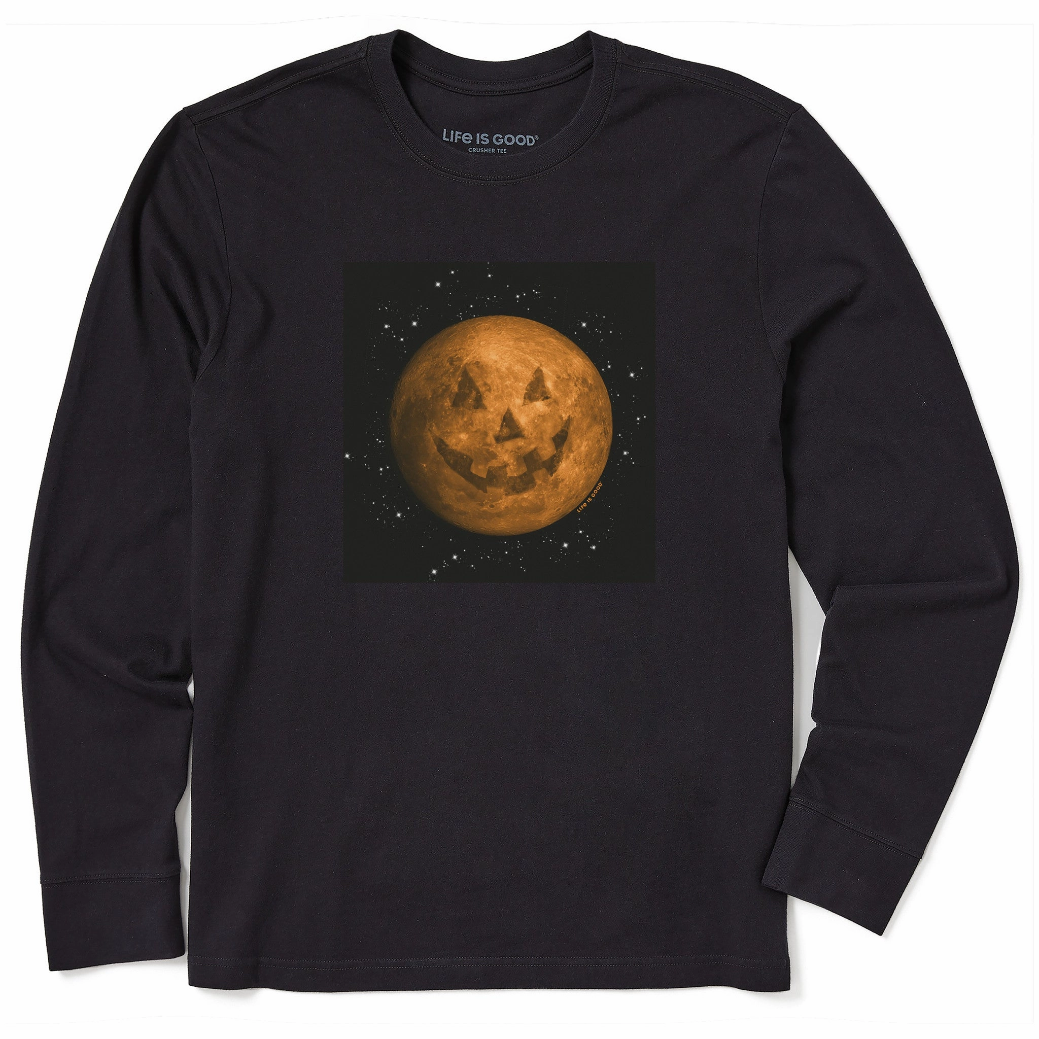 Men's Celestial Jack-O-Moon Long Sleeve Crusher Tee Sporty Vibe LongLastingColor