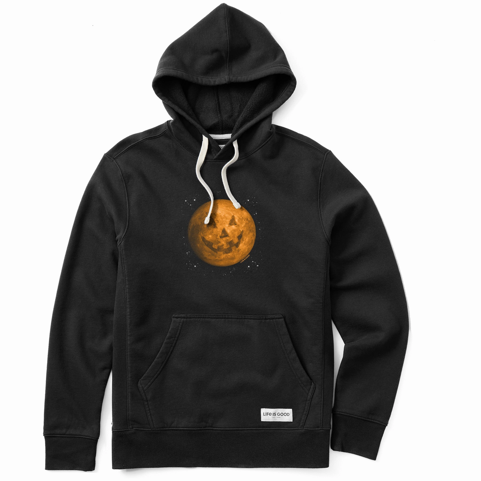 Timeless Piece Comfy and Versatile Men's Celestial Jack-O-Moon Simply True Fleece Hoodie