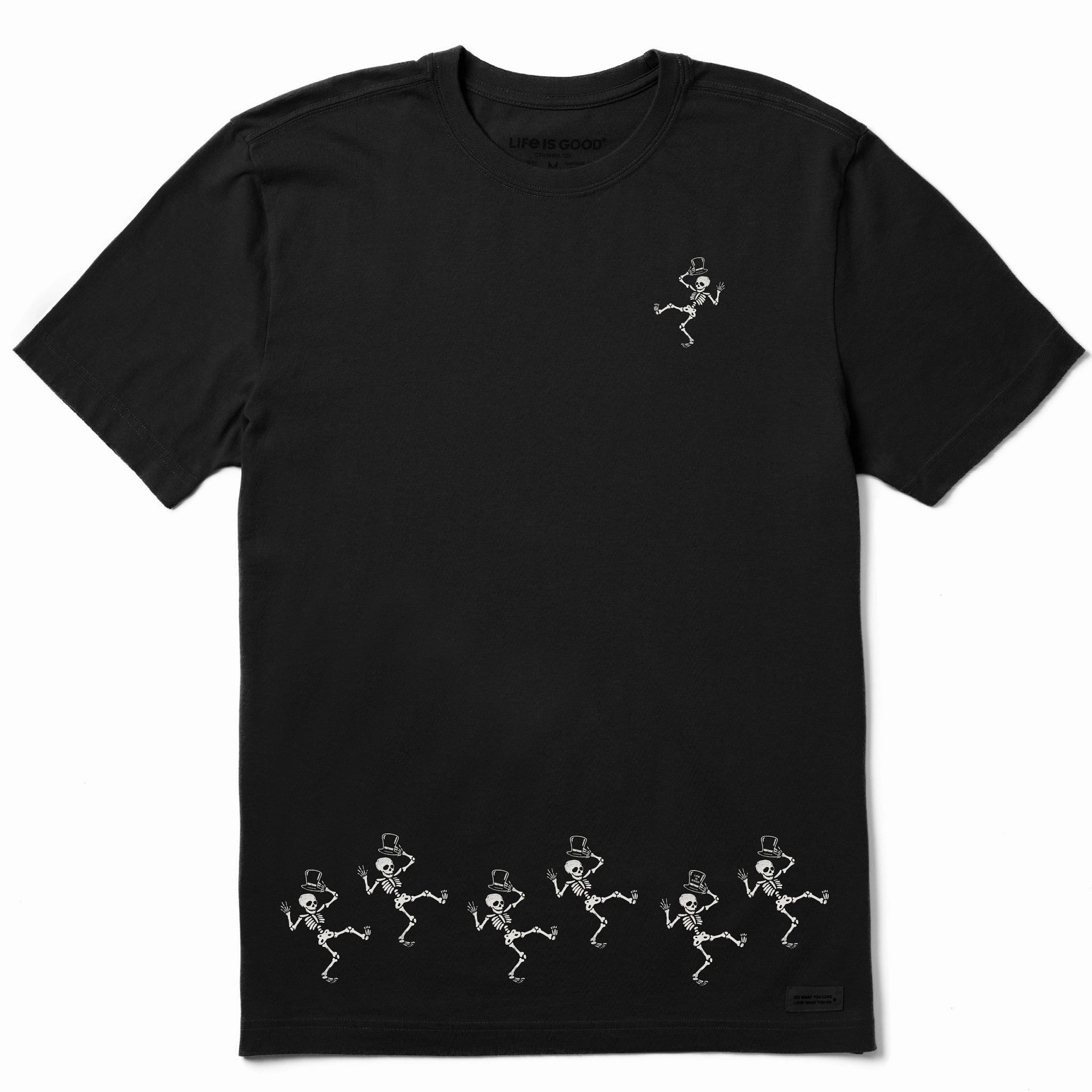 Men's Dancing Spooky Skeletons Short Sleeve Crusher Tee Seam Free Shoulders