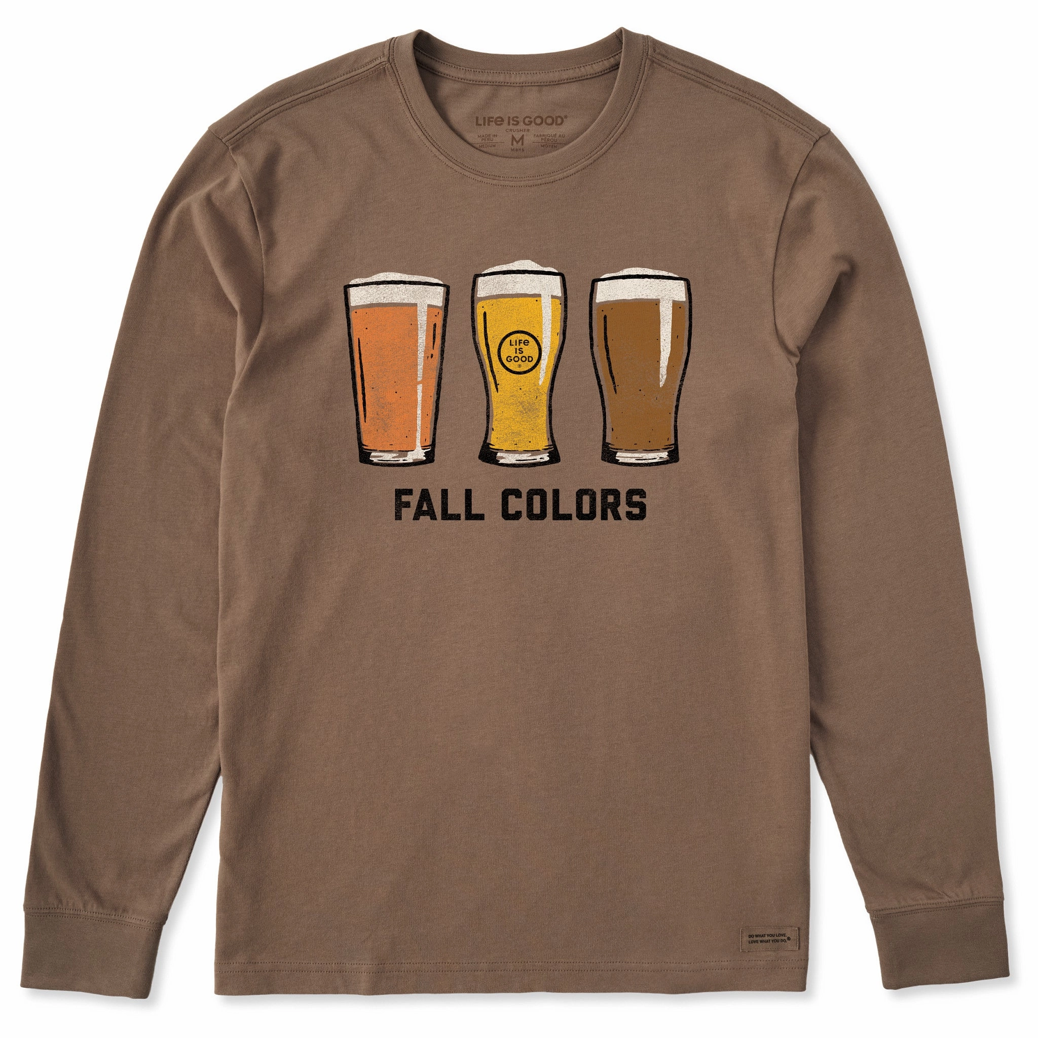 Sporty Comfort Wear Fresh Outfit Style Men's Fall Colors Beer Long Sleeve Crusher Tee