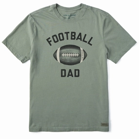 Men's Football Loving Dad Short Sleeve Tee Natural Fiber Blend Minimal Fashion