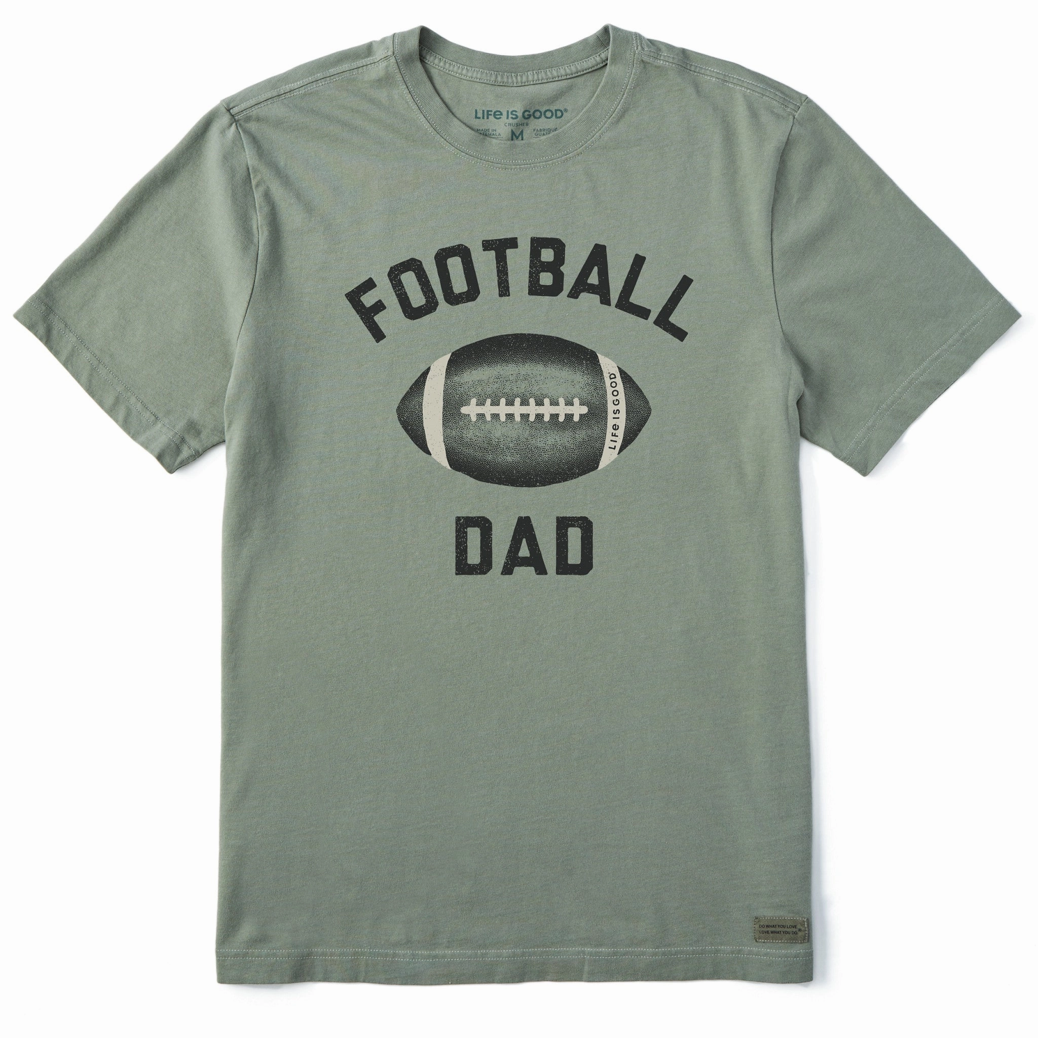 Men's Football Loving Dad Short Sleeve Tee Natural Fiber Blend Minimal Fashion