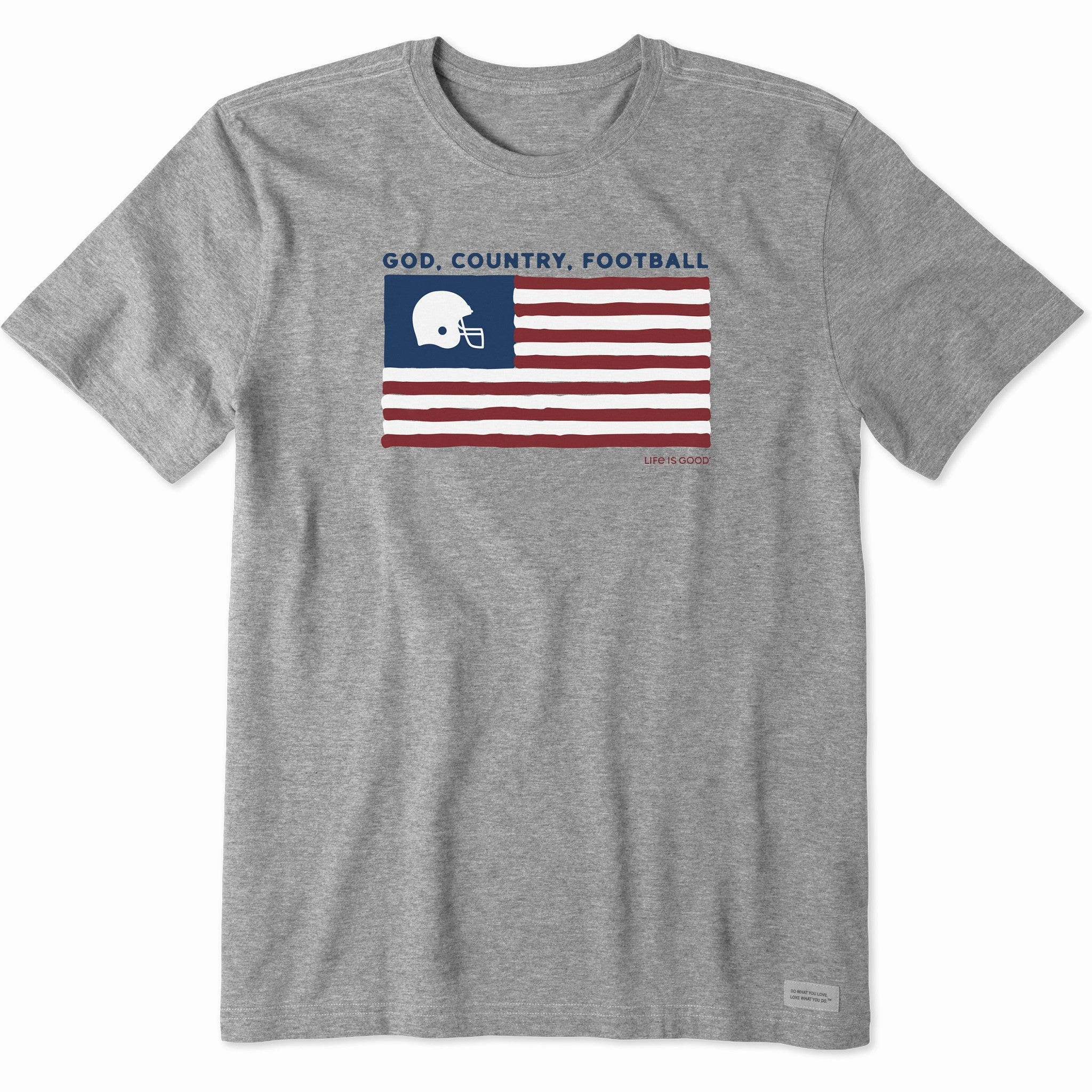 Smart Fit Men's God, Country, Football Short Sleeve Tee