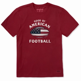 Perfect Layer Men's Good Ol' American Flag Football Short Sleeve Crusher Tee