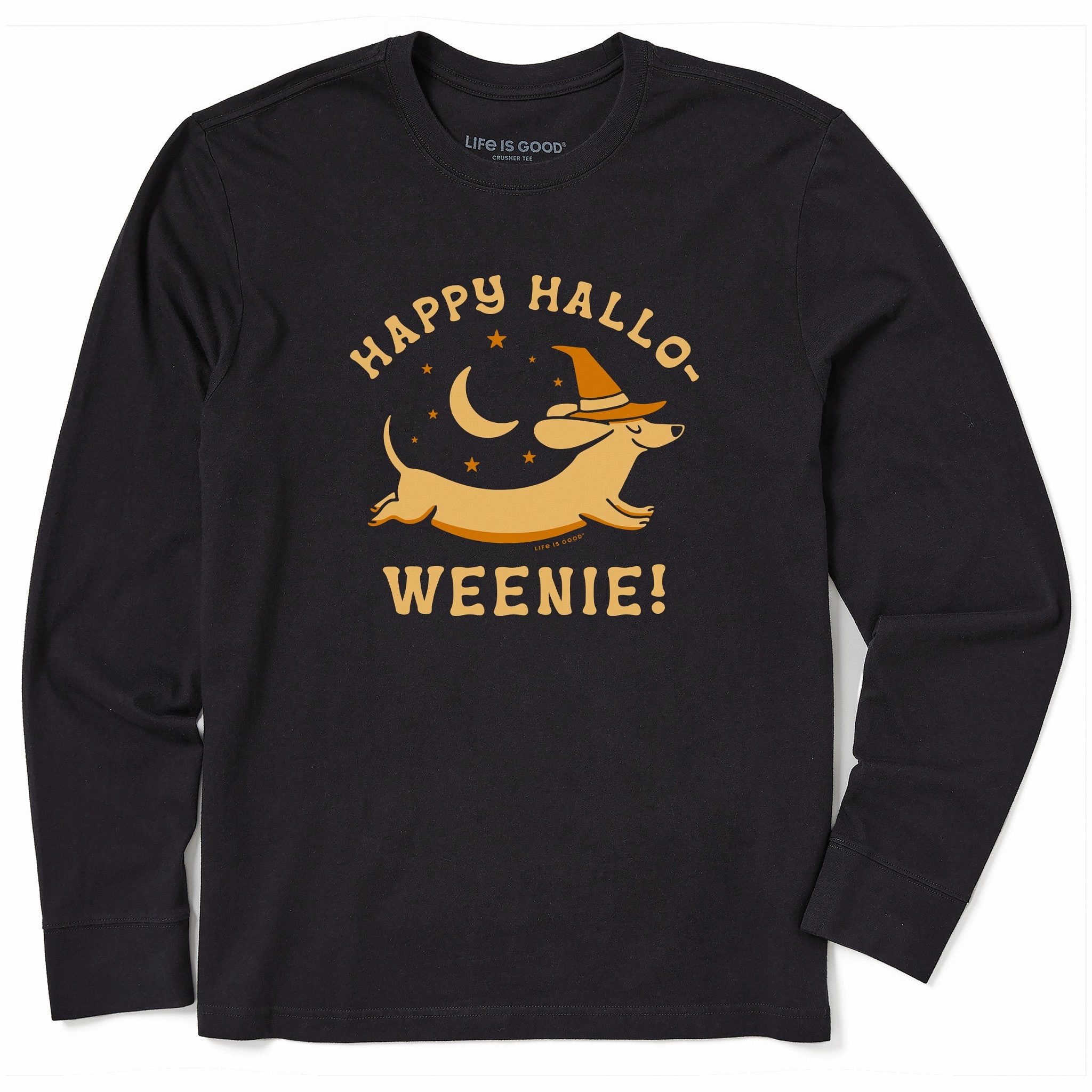 Midweight Knit Men's Happy Hallo-Weenie Long Sleeve Crusher Tee