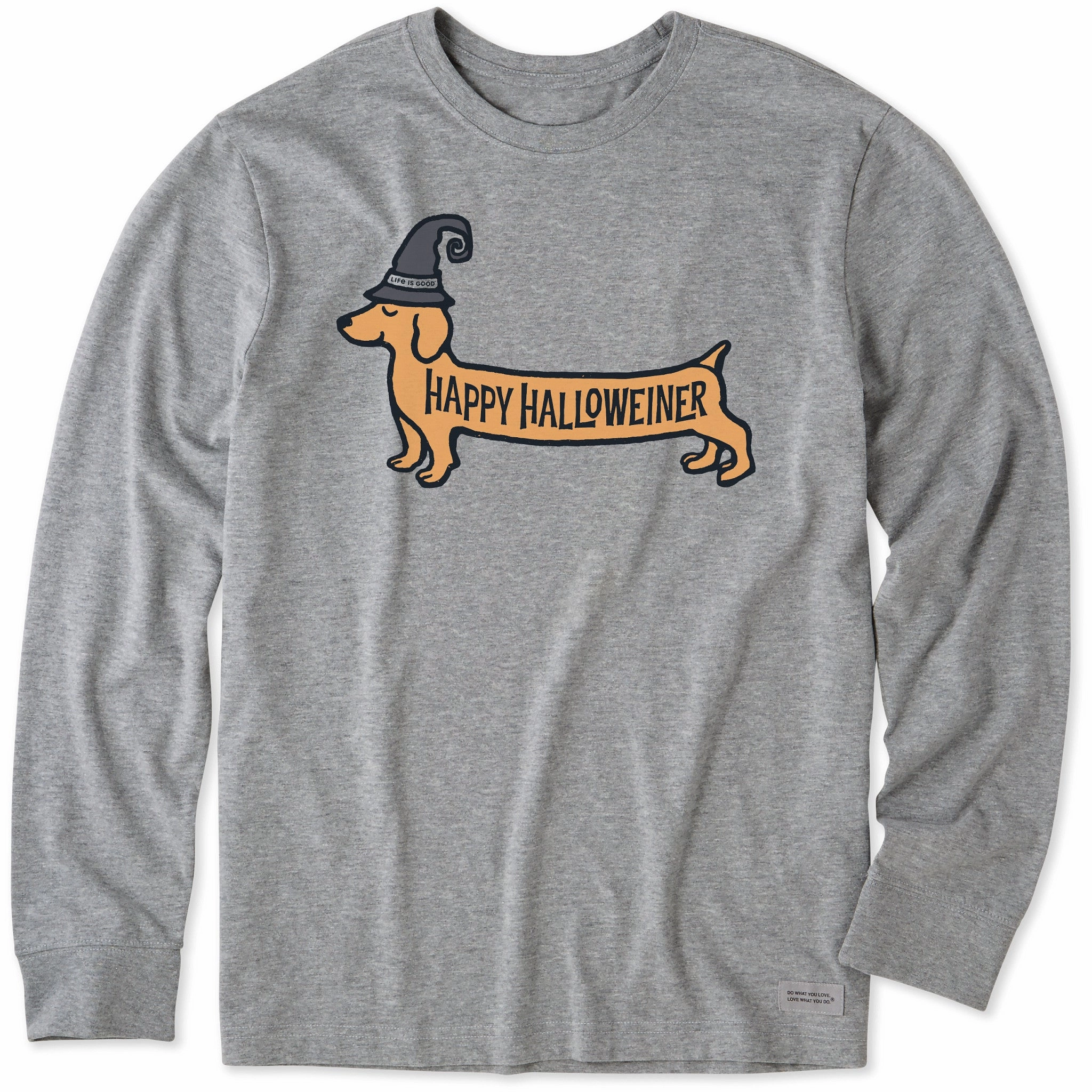 Men's Happy Halloweiner Long Sleeve Crusher Tee Plus size confidence