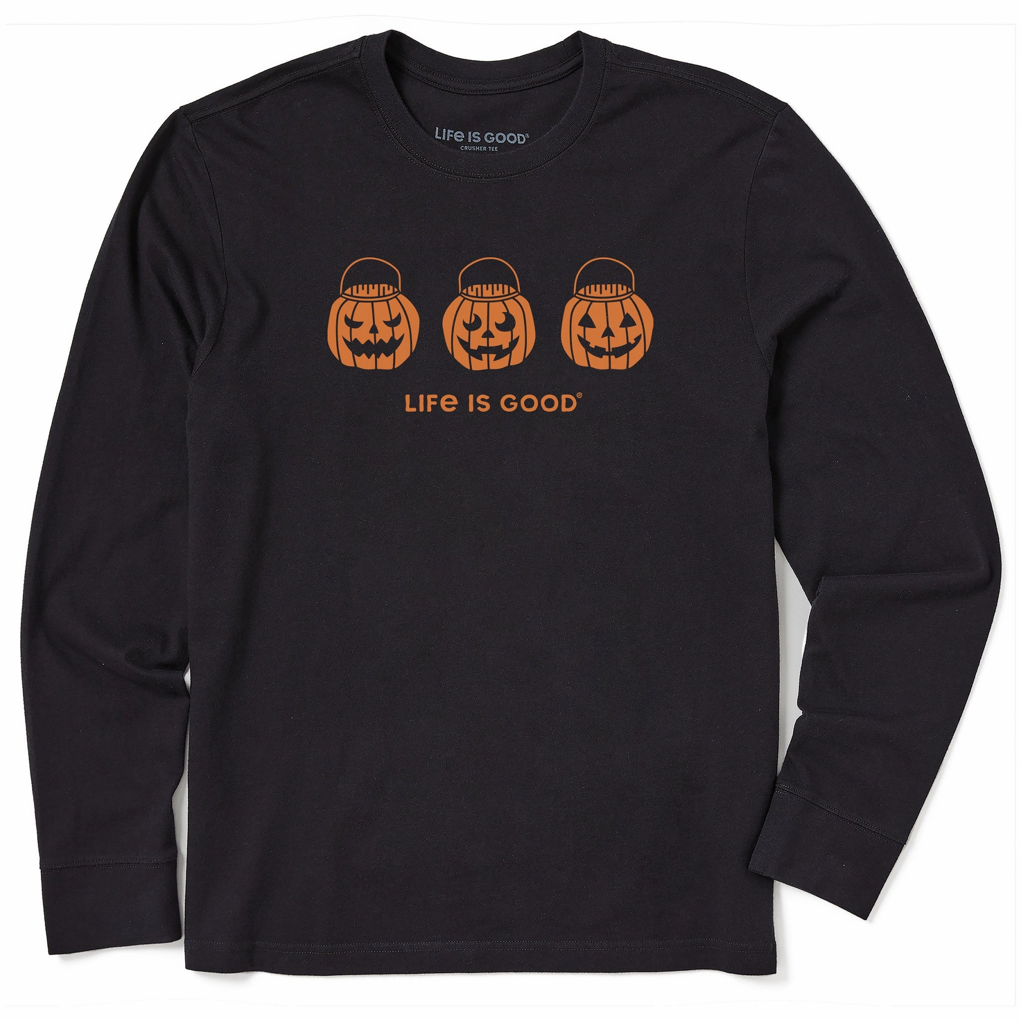 Men's Jack O Lantern Trio Long Sleeve Crusher Tee Wedding Slim Waistband