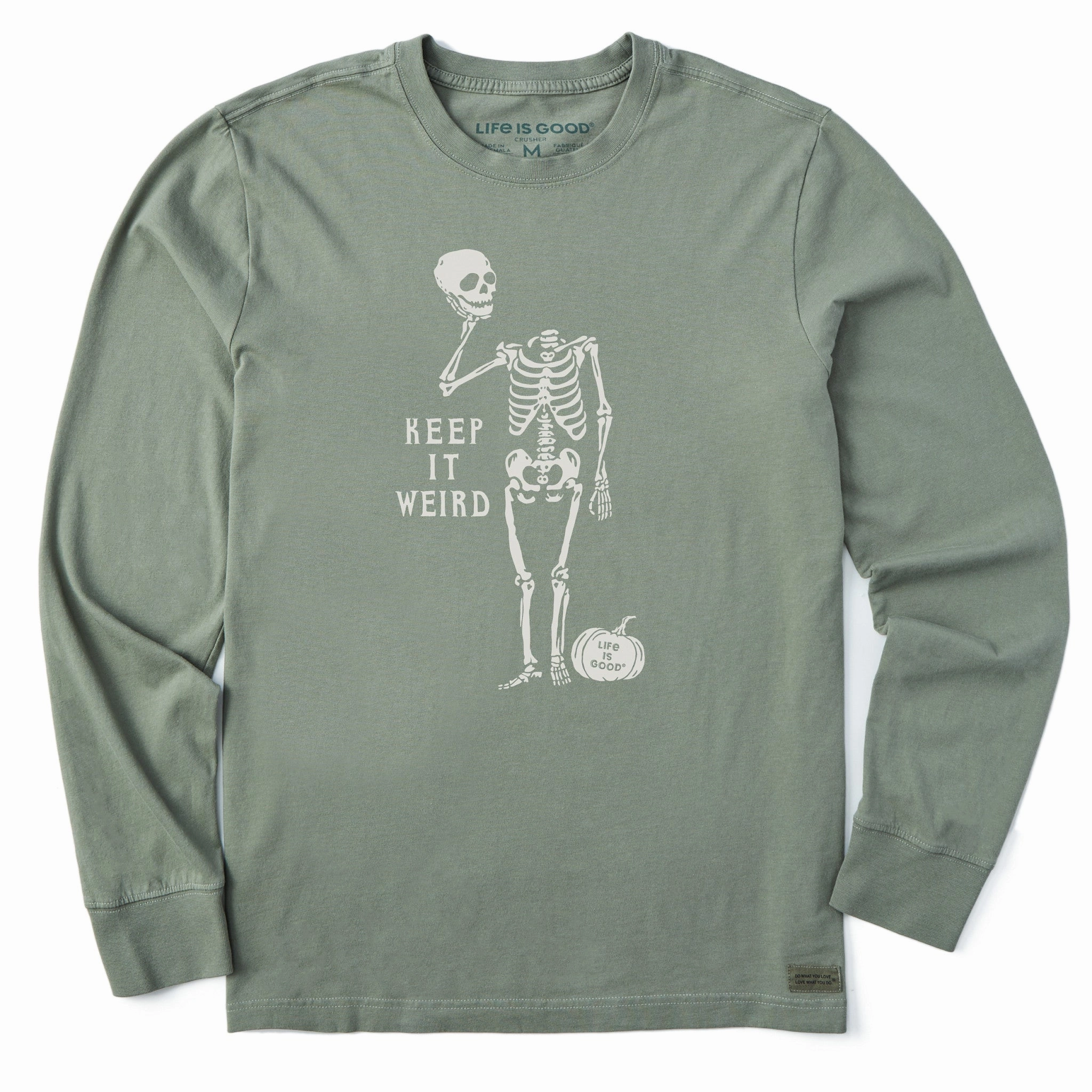 anniversary Men's Keep it Weird Skeleton Long Sleeve Crusher Tee