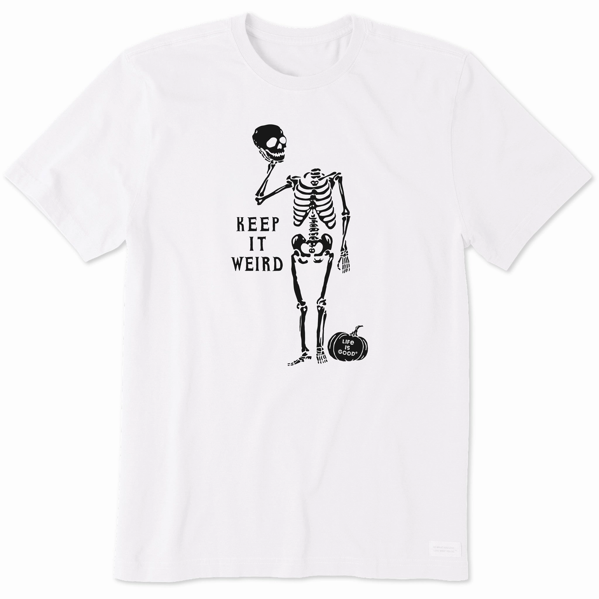 Breathable touch Men's Keep it Weird Skeleton Short Sleeve Crusher Tee