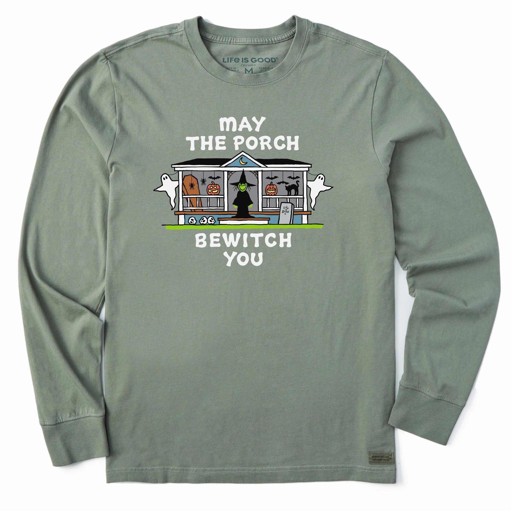 Men's May the Porch Bewitch You Long Sleeve Crusher Tee Sustainable Dye Process Lightweight Material