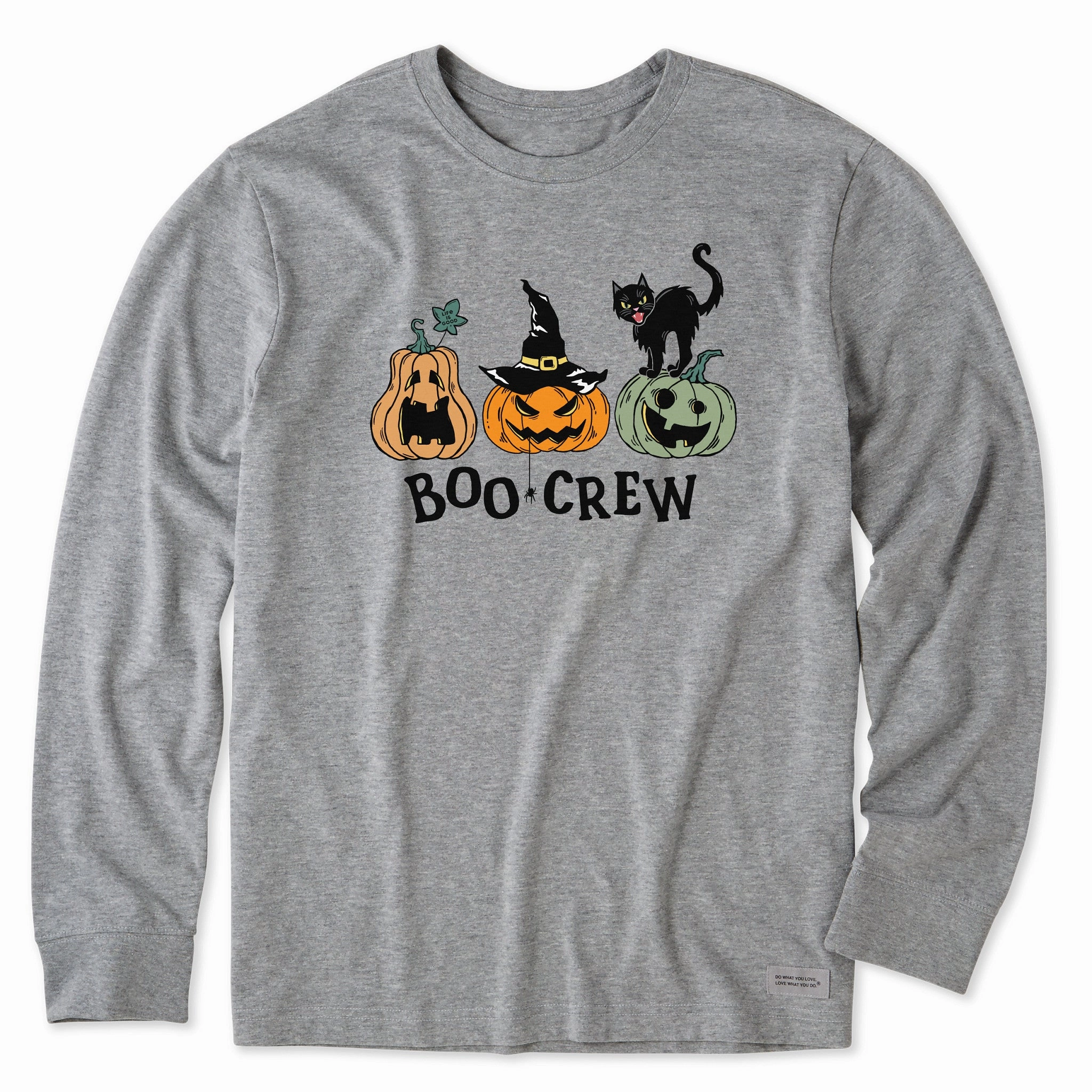 Animal Print Men's Pumpkins Boo Crew Long Sleeve Crusher Tee