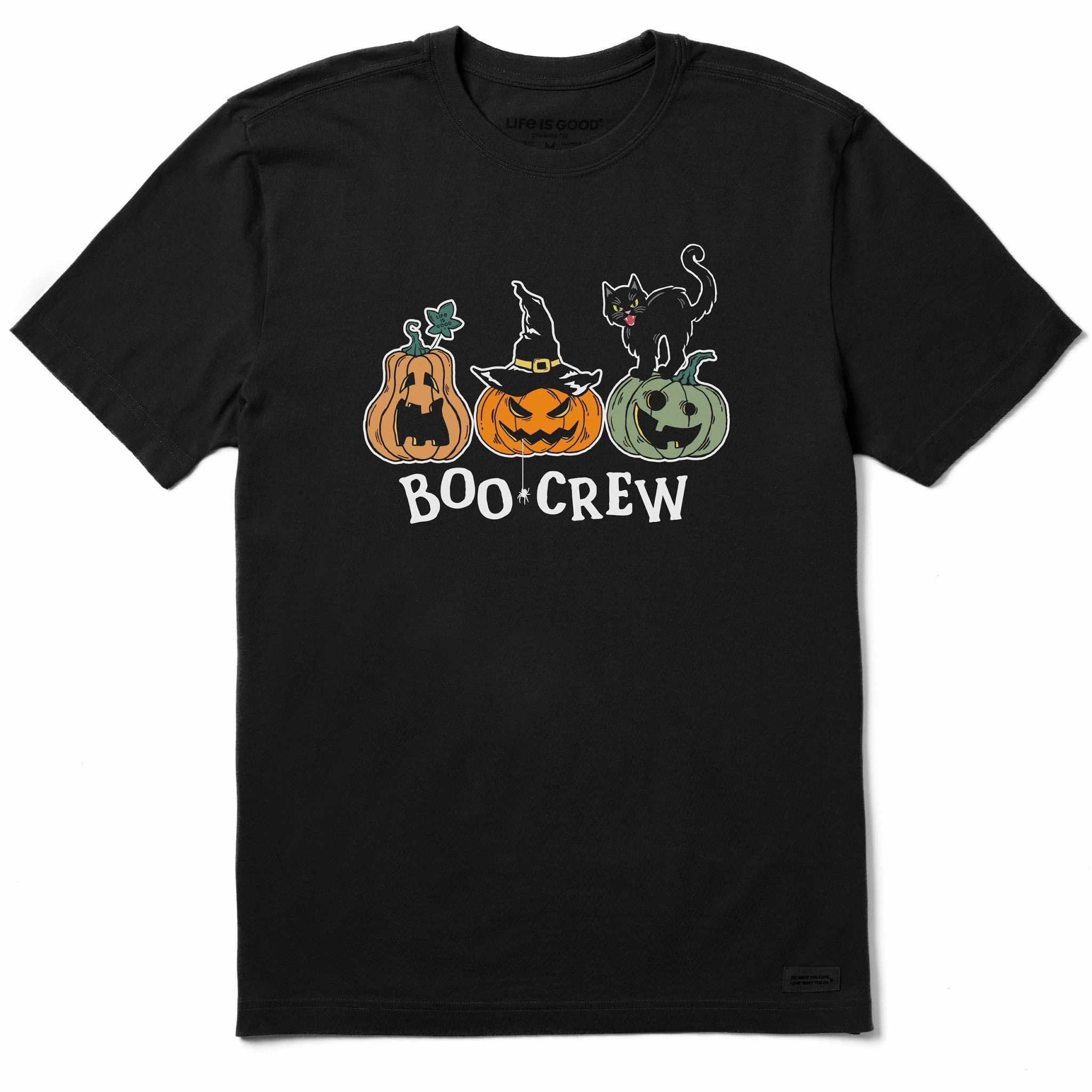 Men's Pumpkins Boo Crew Short Sleeve Crusher Tee Casual Design Seasonal Trend