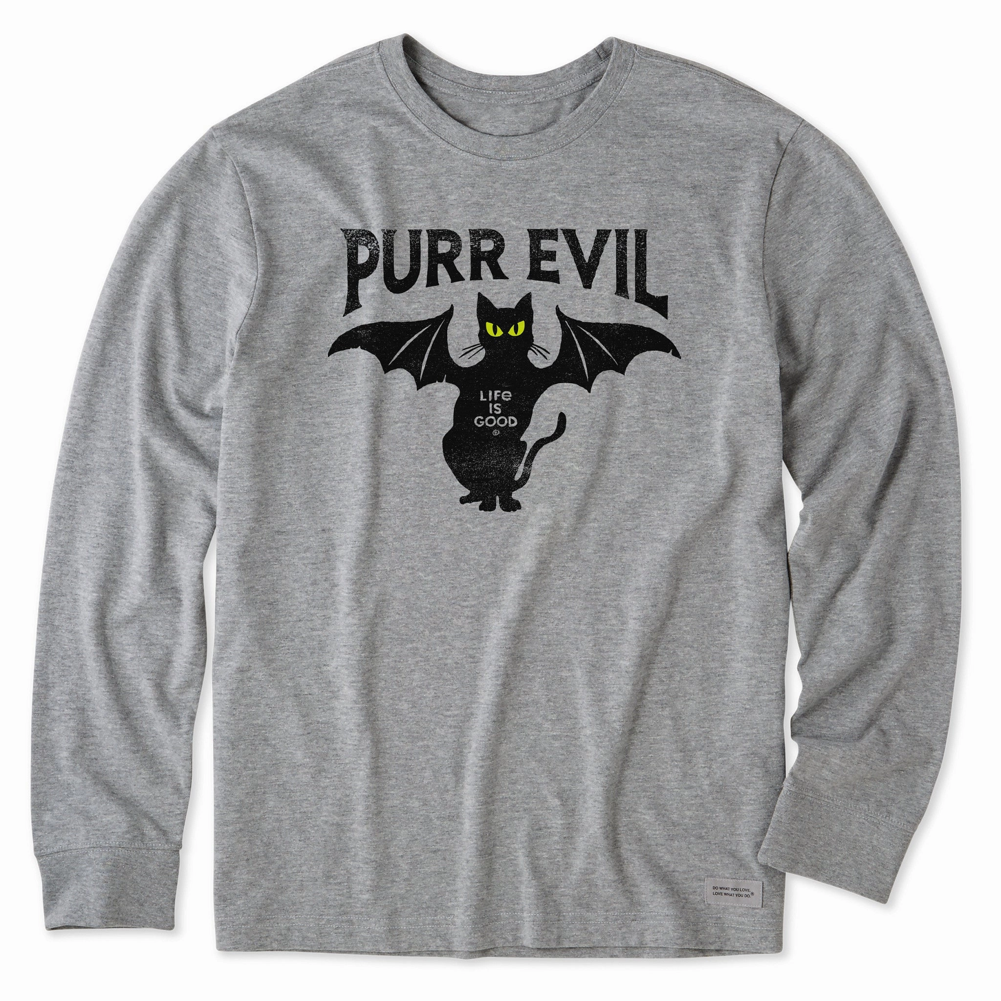 All Purpose Wear Easy Layer Men's Purr Evil Long Sleeve Crusher Tee