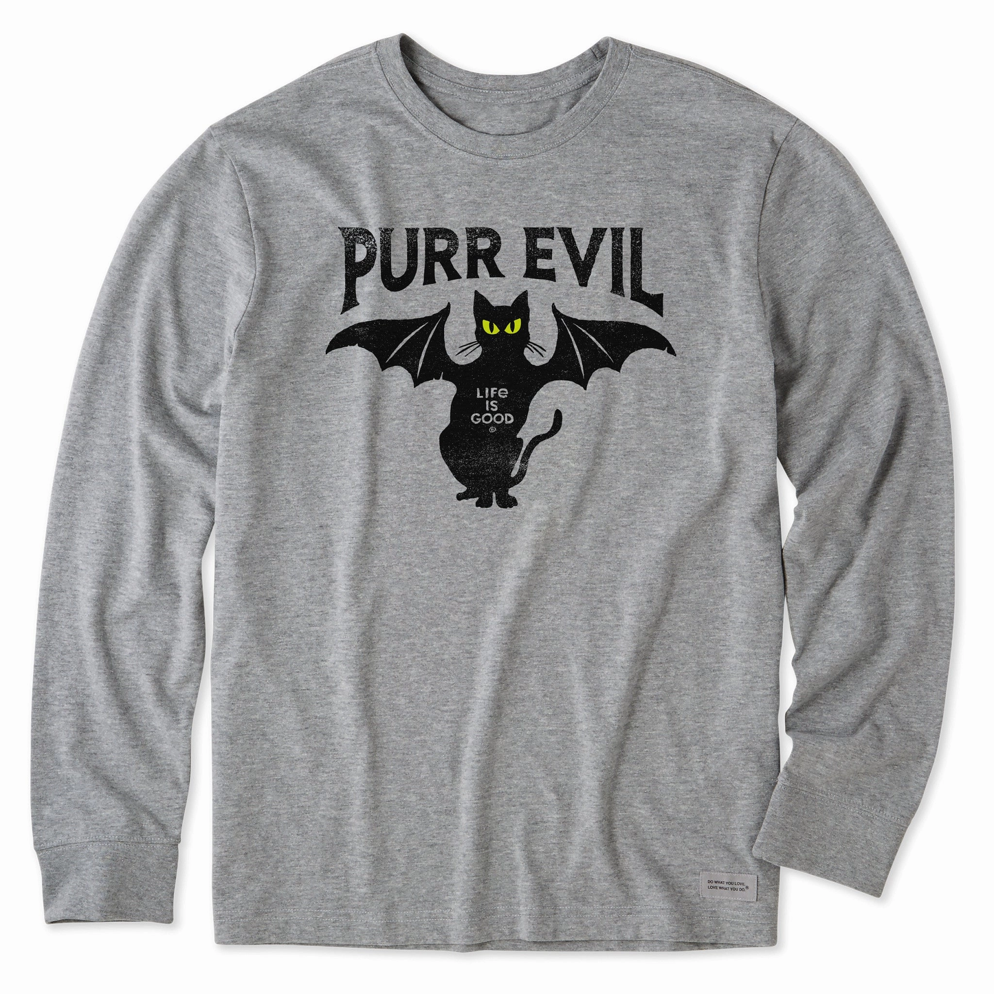 right size Men's Purr Evil Long Sleeve Crusher Tee