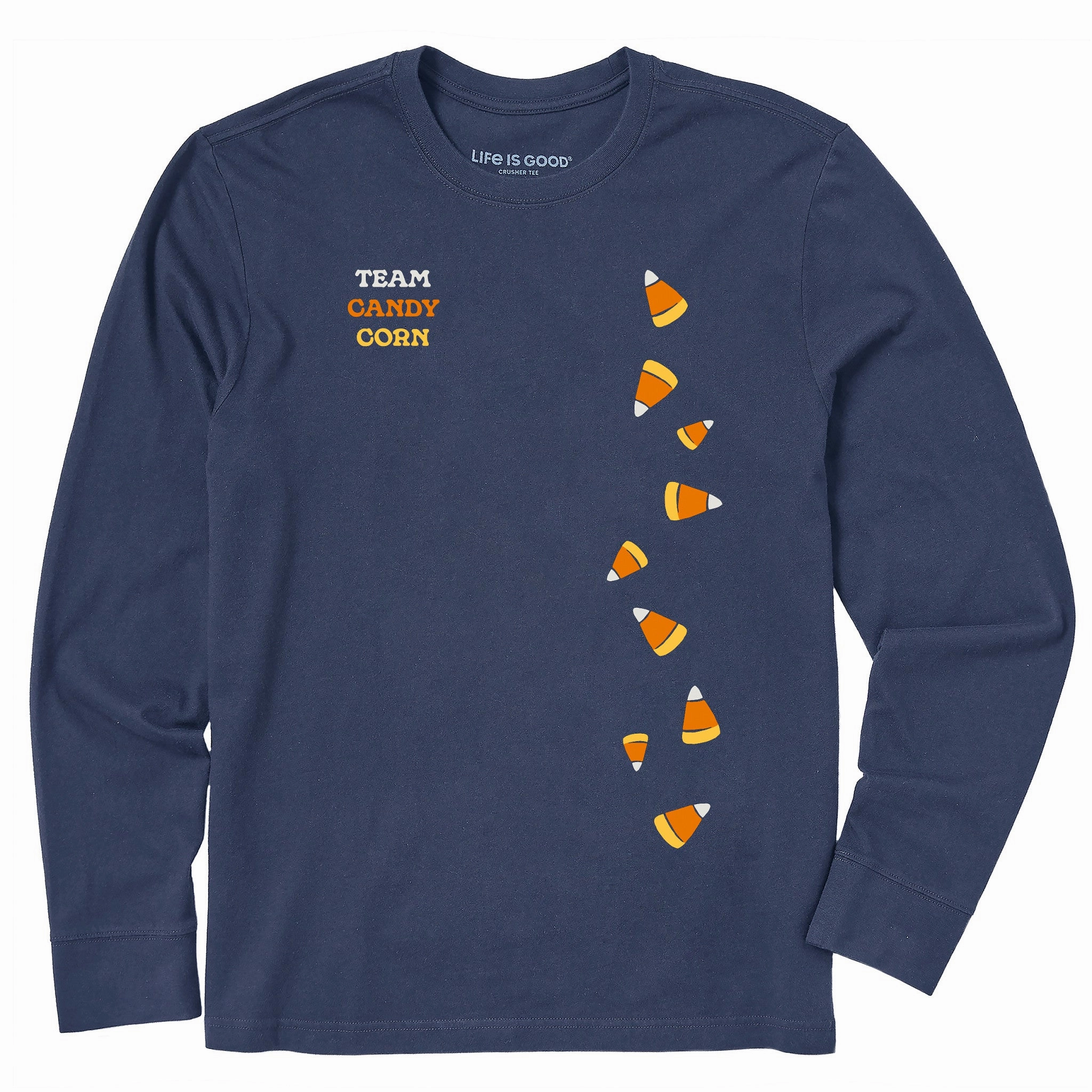 Street Style Minimal Comfort Wear Men's Scattered Candy Corn Long Sleeve Crusher Tee