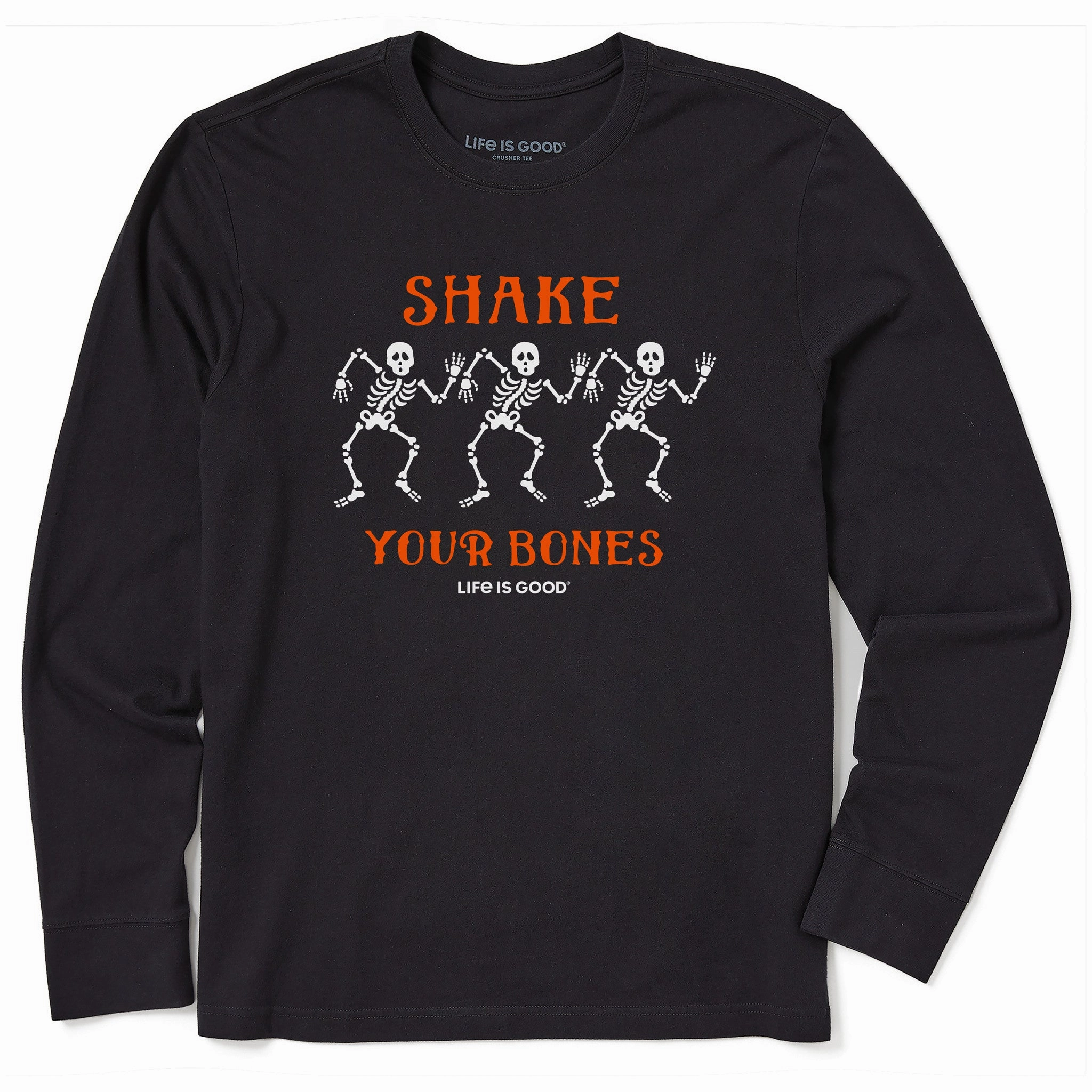 Men's Shake your Bones Skeletons Long Sleeve Crusher Tee Stylish and Easygoing