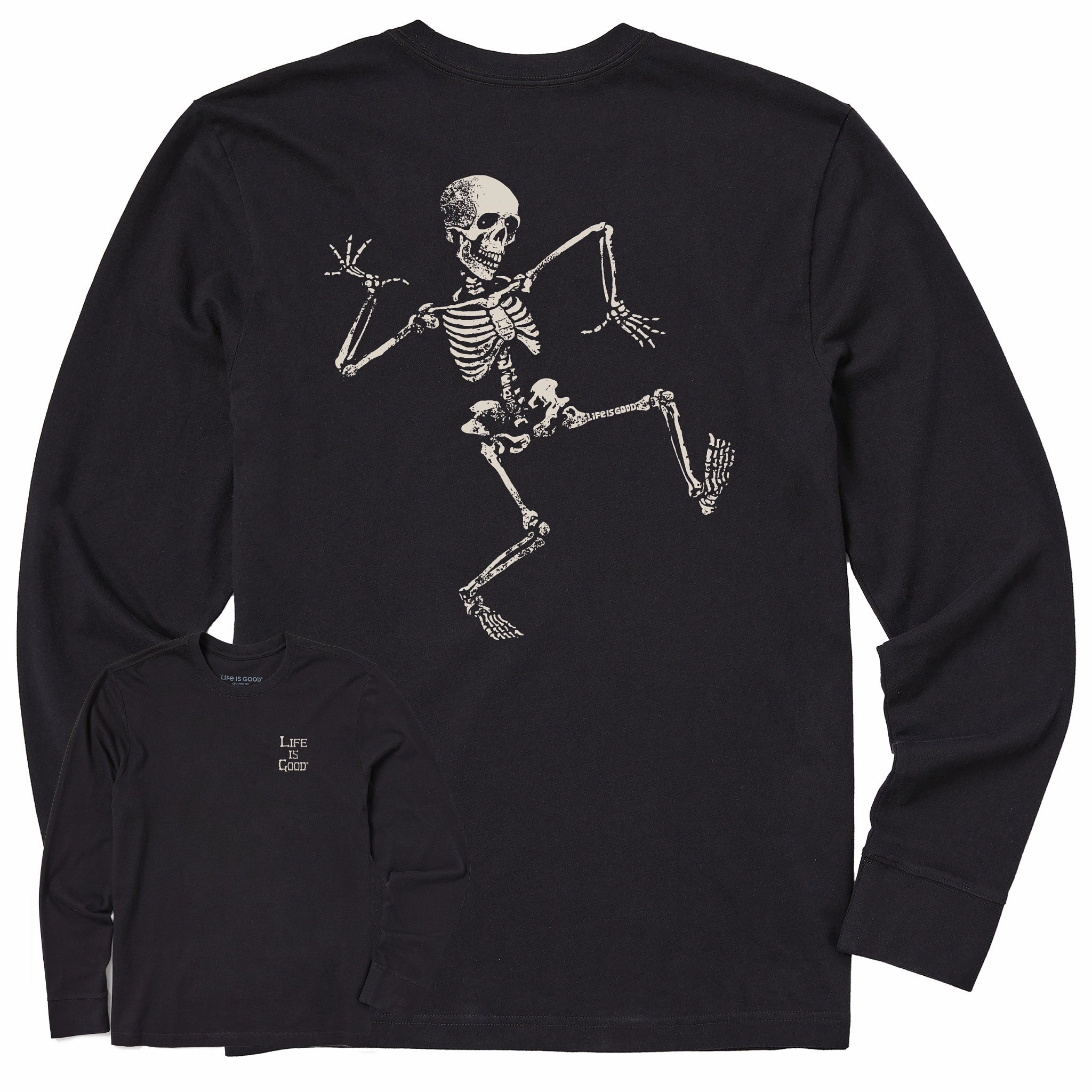 Men's Skeleton Dance Long Sleeve Crusher Tee Sports Apparel Light Layers