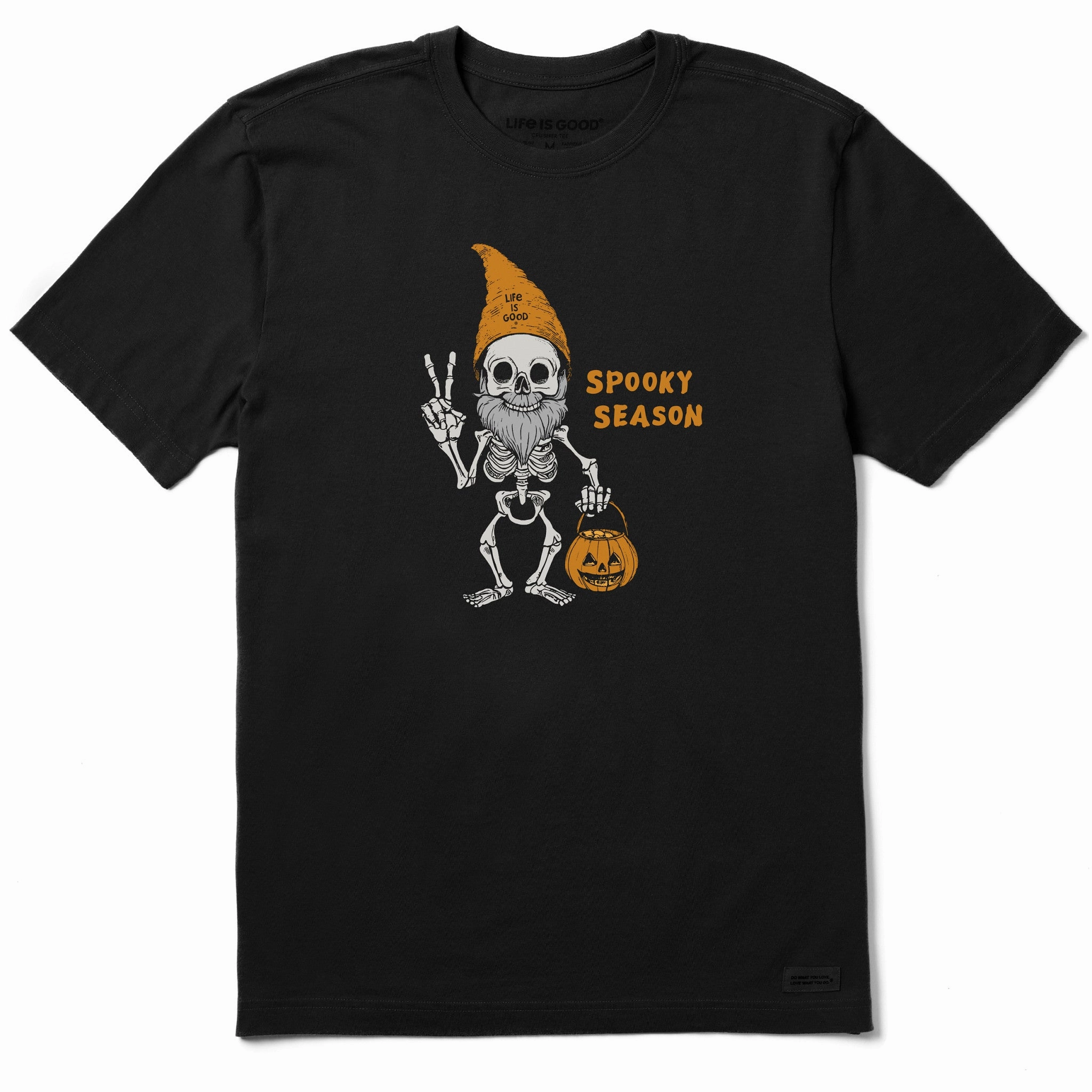 Easy and Relaxed tall size Men's Spooky Season Gnome Skeleton Short Sleeve Crusher Tee