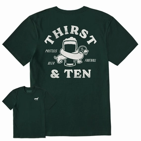 Men's Thirst and Ten Short Sleeve Crusher Tee Playful Design Light Fit Wear