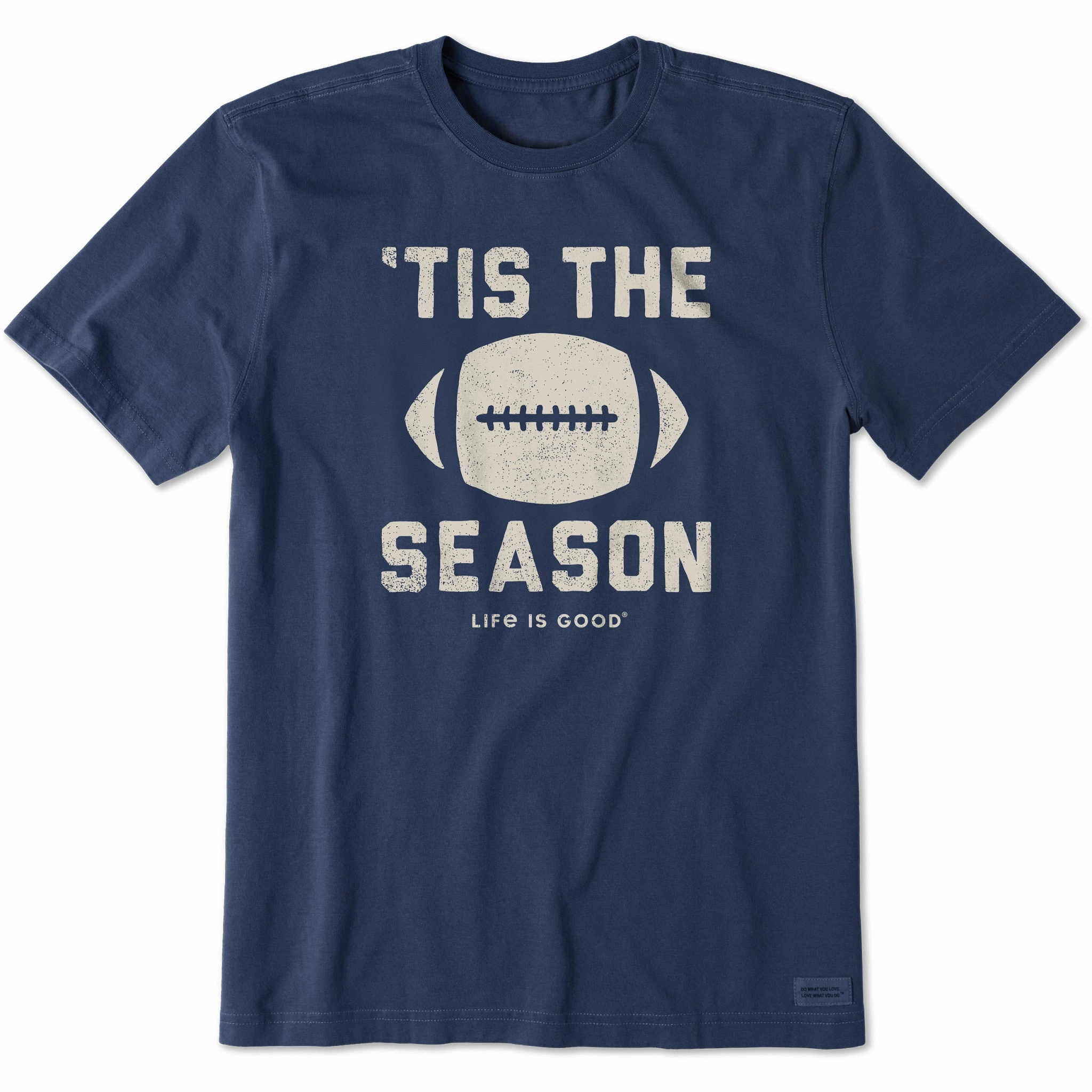 Men's Tis The Football Season Short Sleeve Crusher Tee Quick Comfort Design Cool Fit