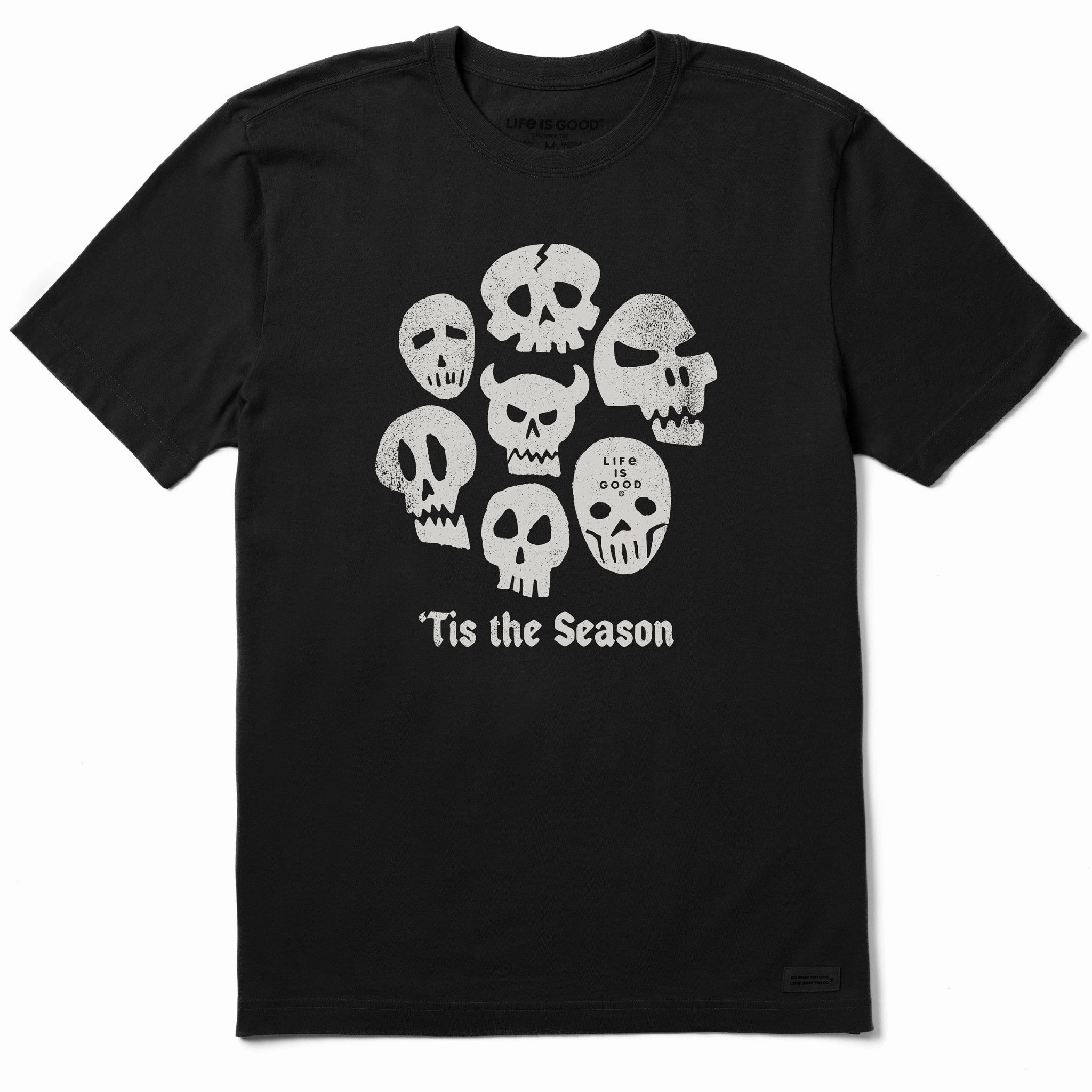 Men's Tis the Season Skulls Short Sleeve Crusher Tee Simple Comfort Wear