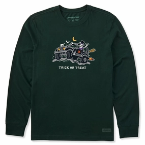 Men's Trick or Treat Skeleton ATV Long Sleeve Crusher Tee Comfy Layering NeutralTonesCollection