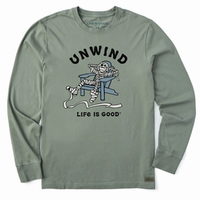 Organic Cotton Construction Men's Unwind Adirondack Mummy Long Sleeve Crusher Tee