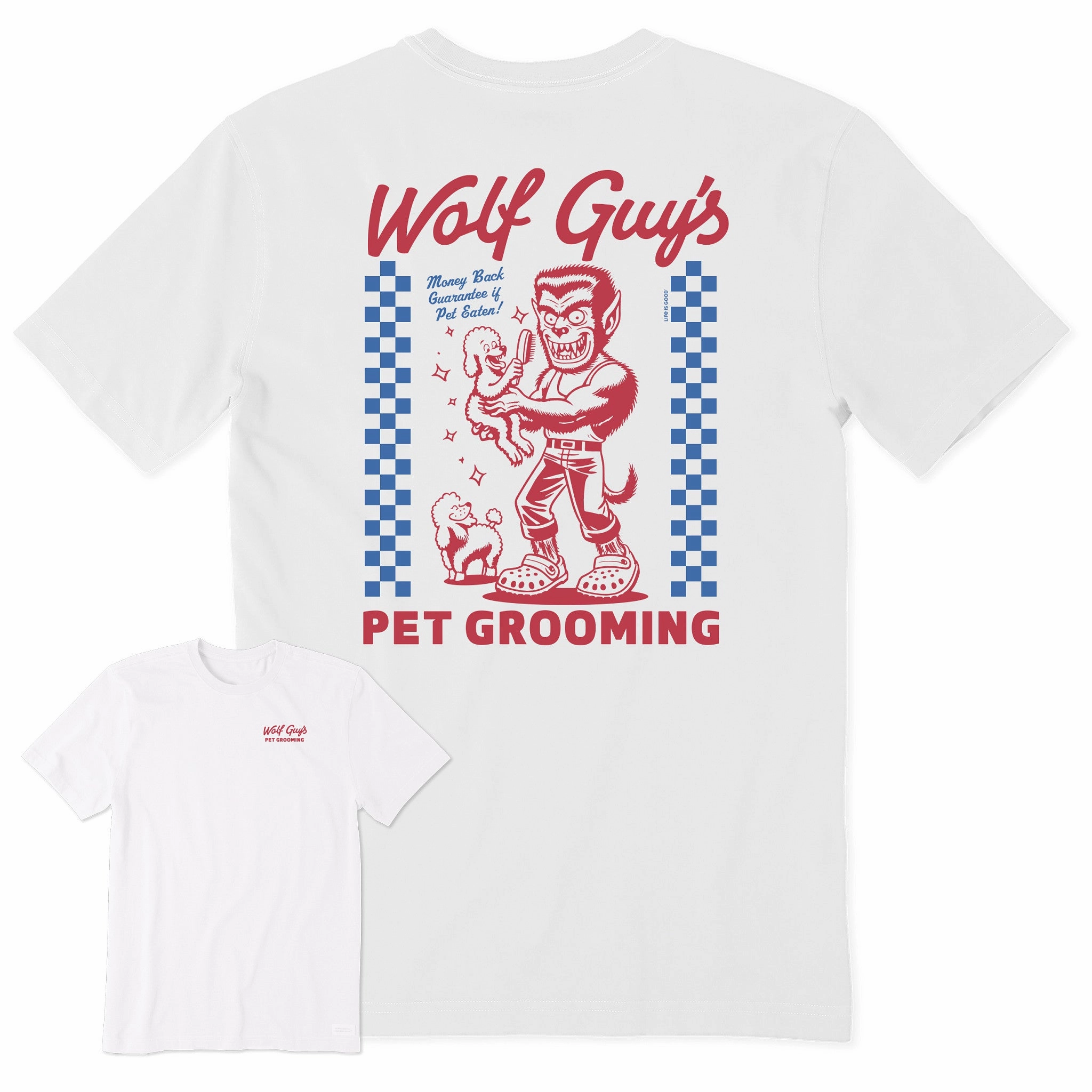 Practical Design Men's Wolf Guy's Pet Grooming Short Sleeve Crusher Tee