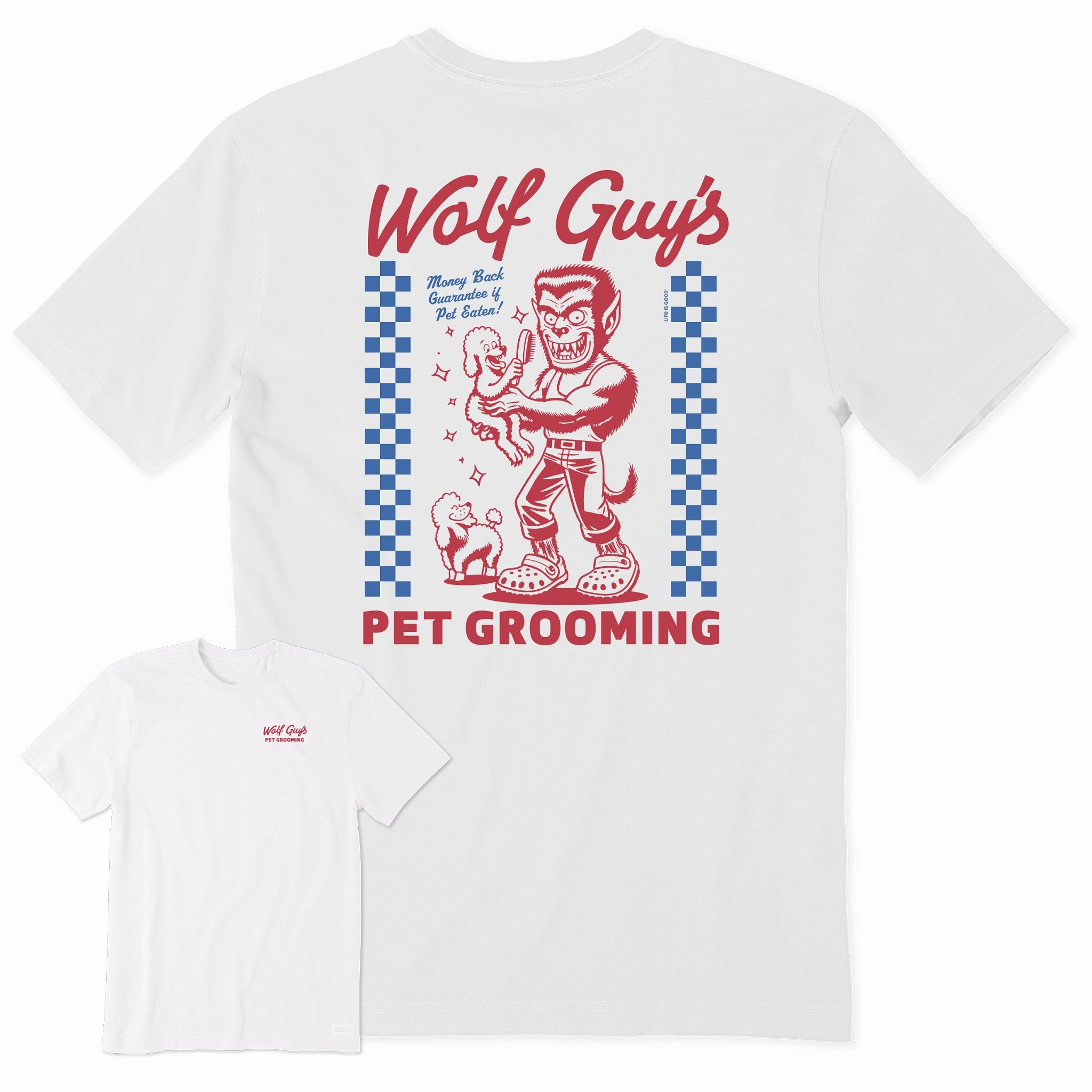 Smooth Seam Technology Men's Wolf Guy's Pet Grooming Short Sleeve Crusher Tee