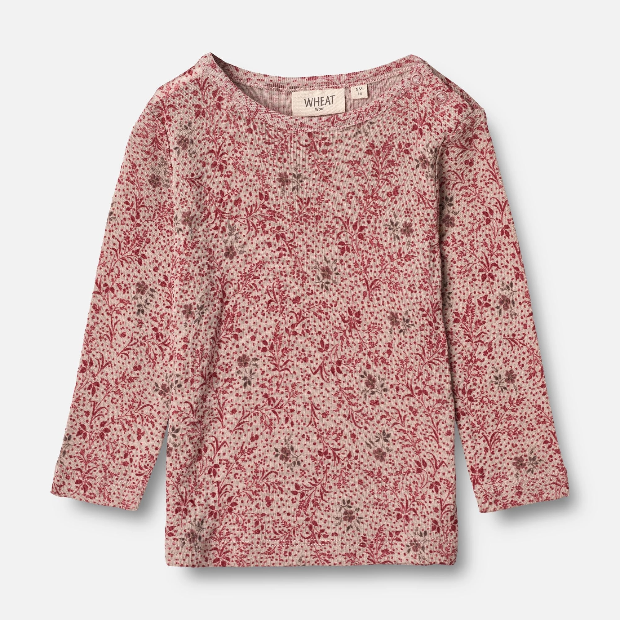 Unstructured Fit MoistureControl Fabric Wool T-Shirt LS | Baby - cherry flowers