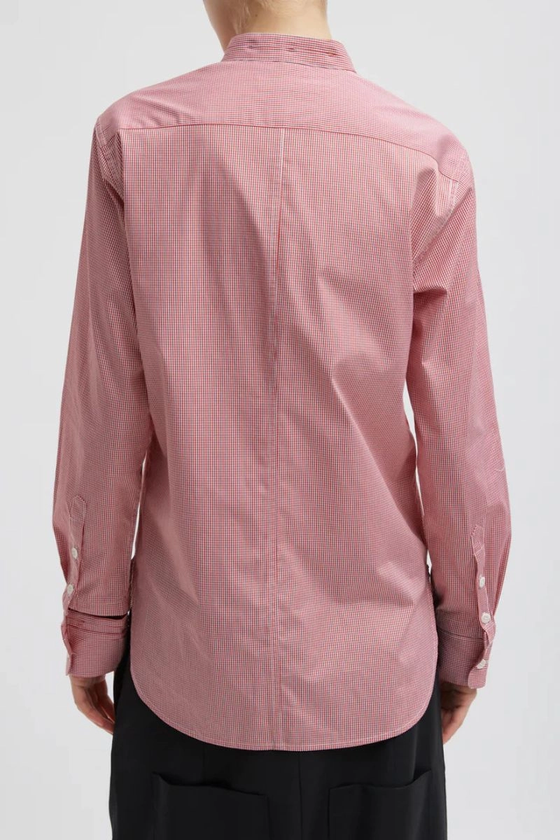 Refined Aesthetic Mini Check Slim Shirt