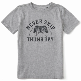 Kids Never Skip Thumb Day Short Sleeve Crusher Tee Chill Mode Fit