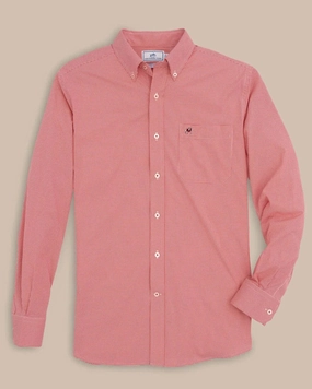 Southern Tide Georgia Bulldogs Gingham Button Down Shirt Warm Comfort glove accents