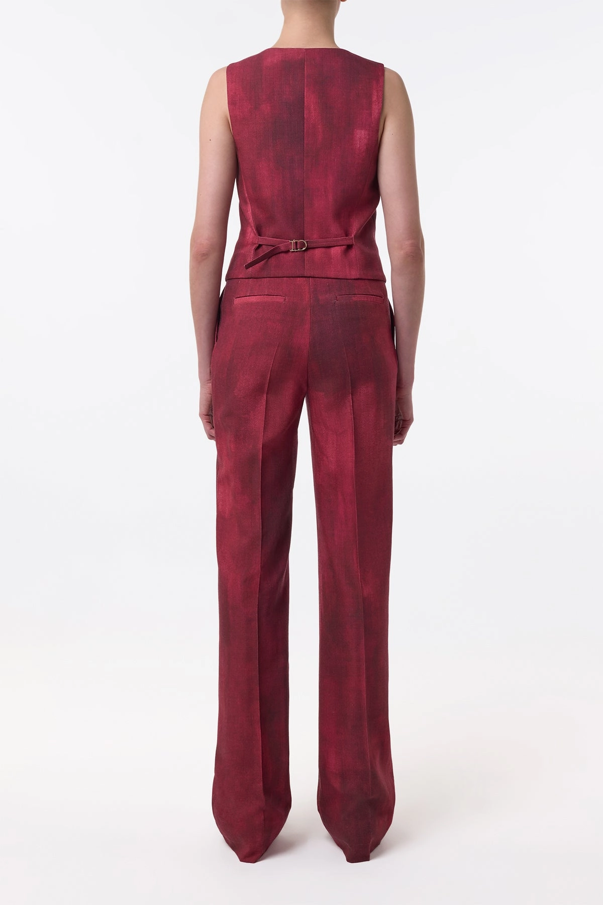 Coleridge Vest in Bordeaux Virgin Wool Tailored Fashion