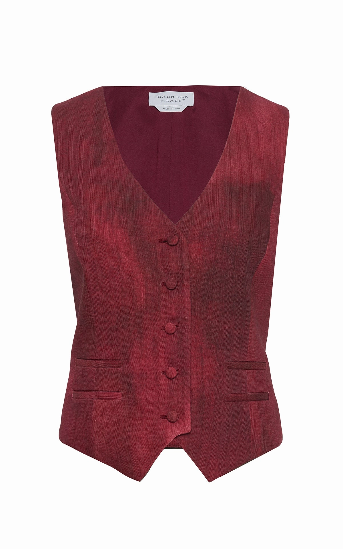 Elegant Layering Coleridge Vest in Bordeaux Virgin Wool