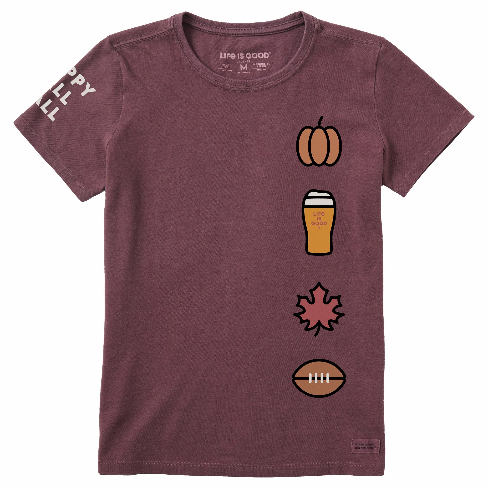 Women's Happy Fall Y'all Icons Short Sleeve Crusher Tee Sports Apparel