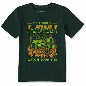 Classic Comfort Kids The Floor is Lava Short Sleeve Crusher Tee