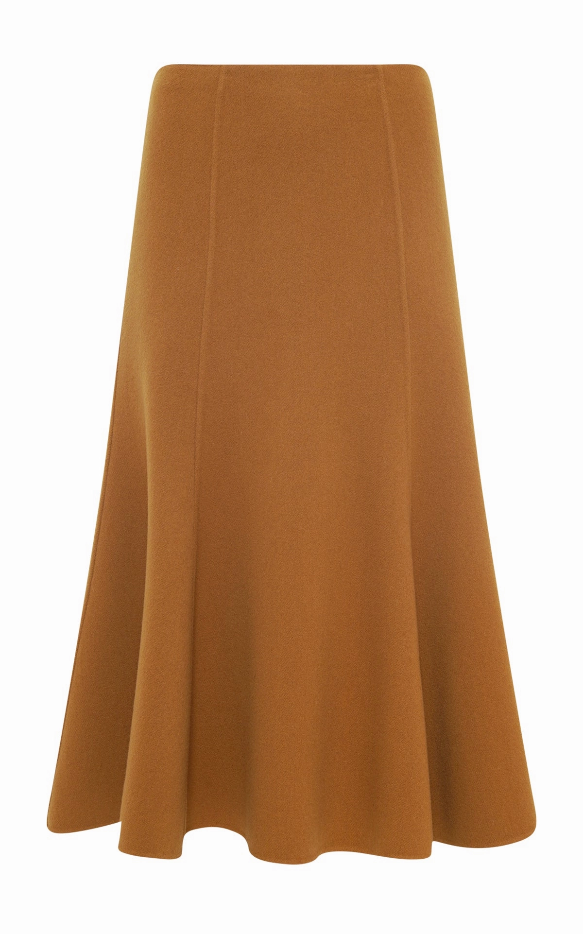 Patterson Midi Skirt in Yellow Ochre Double-Face Recycled Cashmere Business Fit Perfect Design