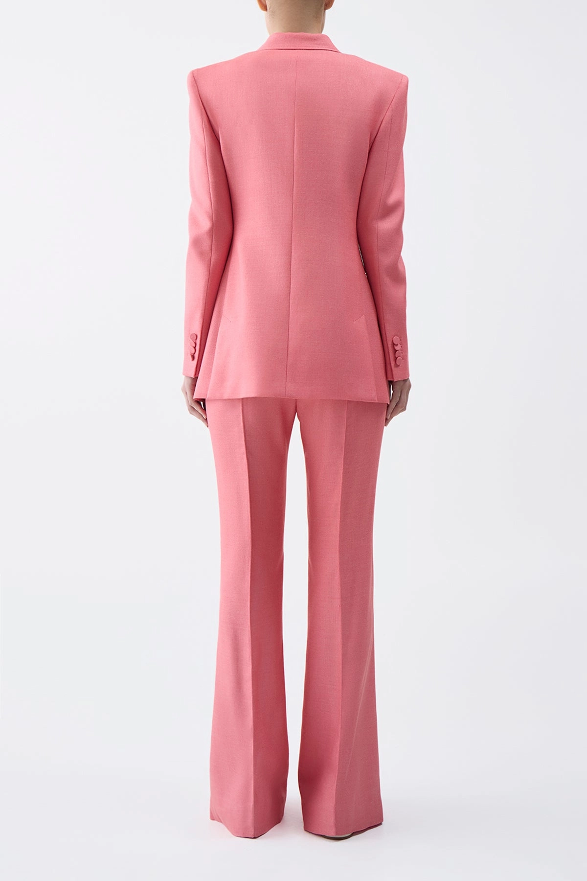 Sharp Cut Rhein Pant in Watermelon Silk Virgin Wool
