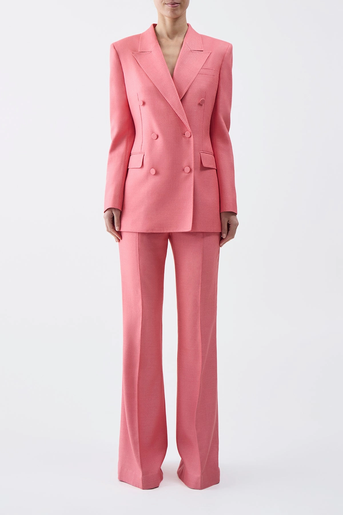 Rhein Pant in Watermelon Silk Virgin Wool Refined Layers Wear