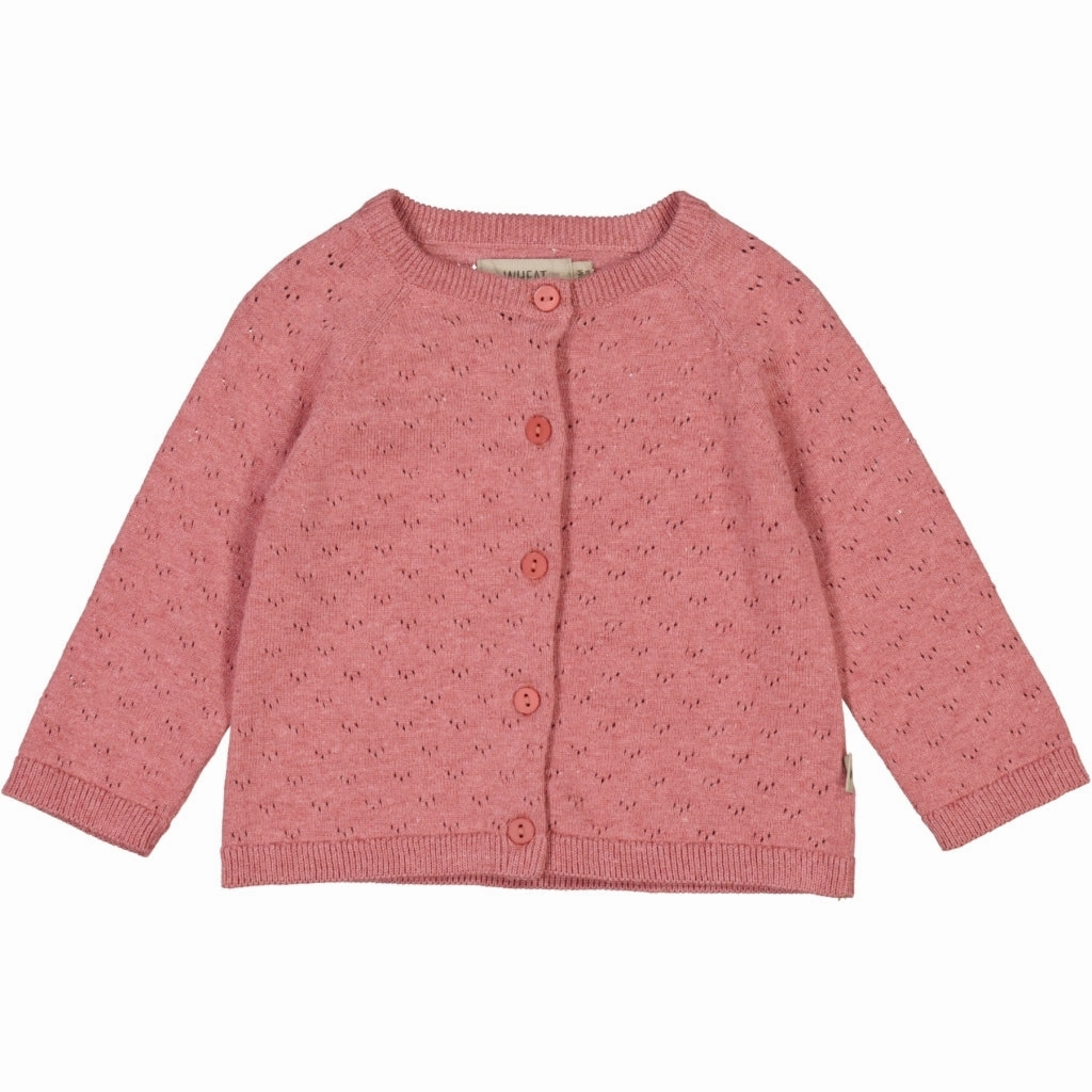 Hypoallergenic Fiber Smooth Seam Knit Cardigan Maja - berry melange