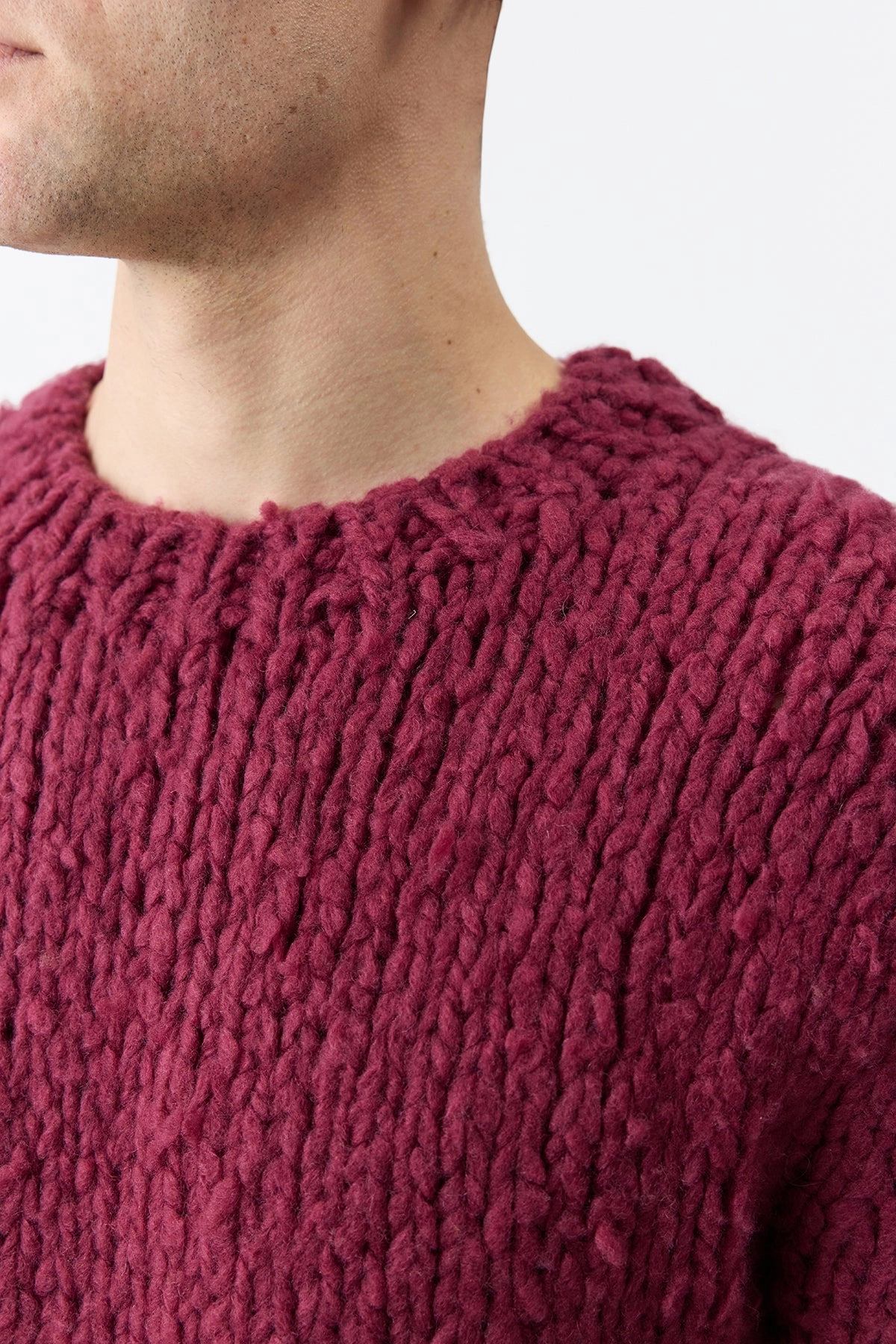 Lawrence Knit Sweater in Bordeaux Welfat Cashmere early morning